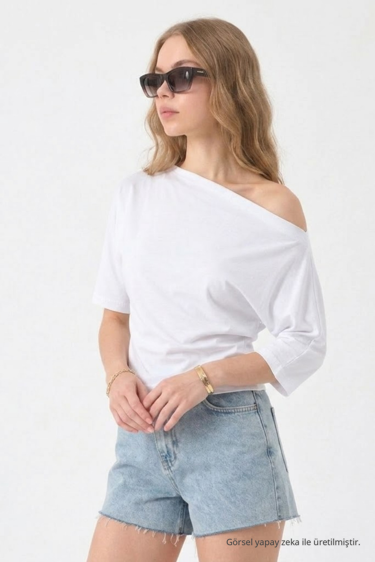 Kadın Pamuklu Yazlık Basic 3 Lü Bluz Lacivert 5