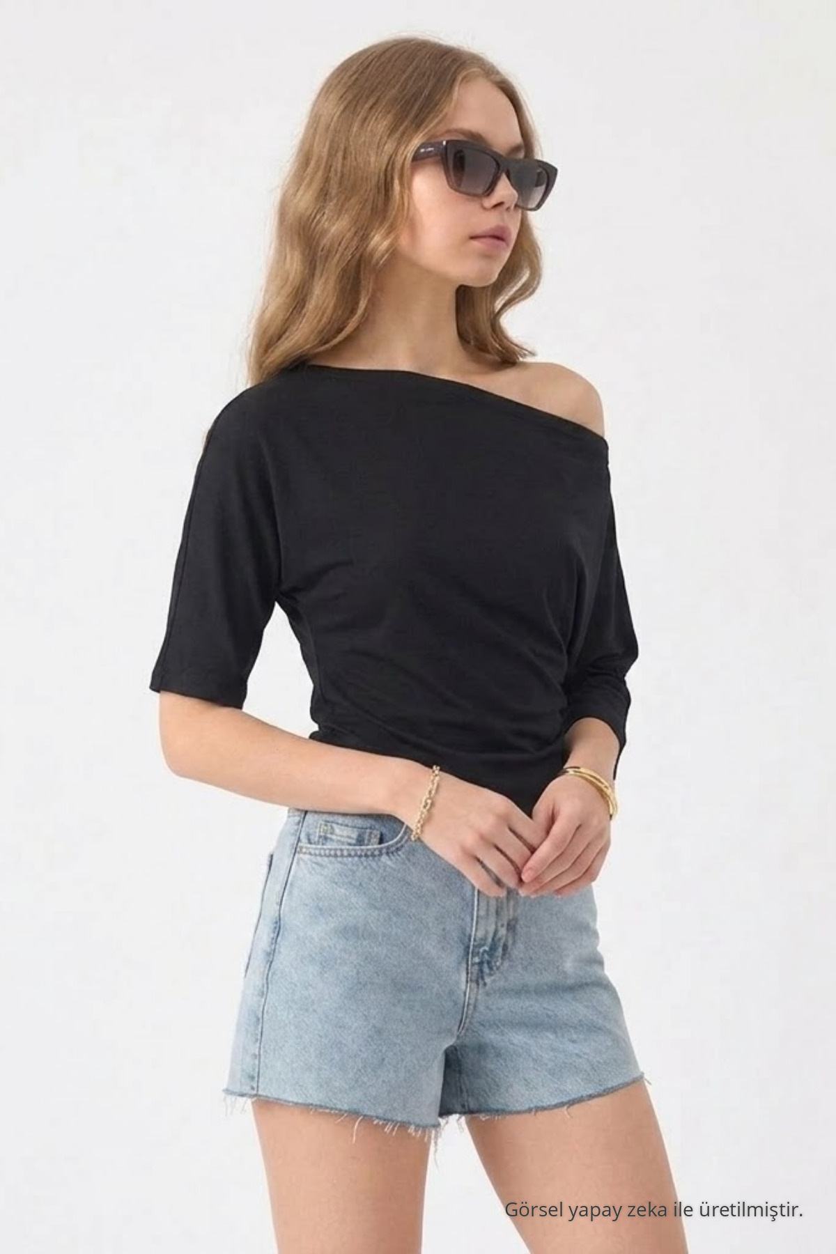 Kadın Pamuklu Yazlık Basic 3 Lü Bluz Siyah 7