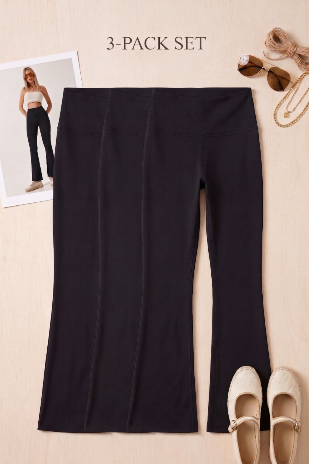 Kadın Basic Trend Comfort 3 Lü Siyah Tayt
