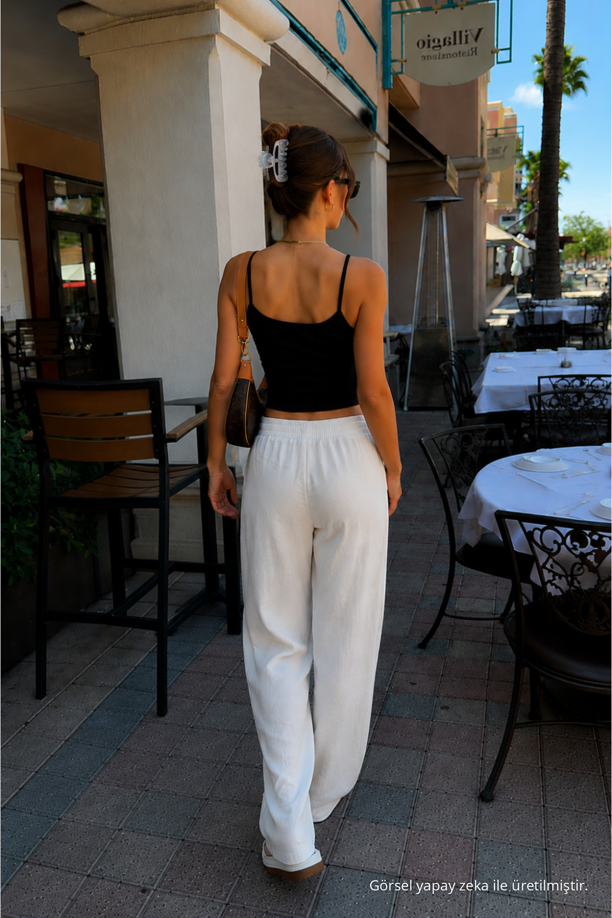 Kadın Basic İnce Askılı Dar 3 Lü Crop Bluz Siyah 5