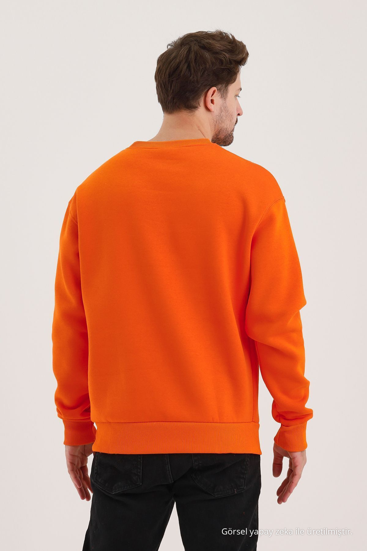 Erkek Bisiklet Yaka Bol 3 Lü Sweatshirt PEMBE 7