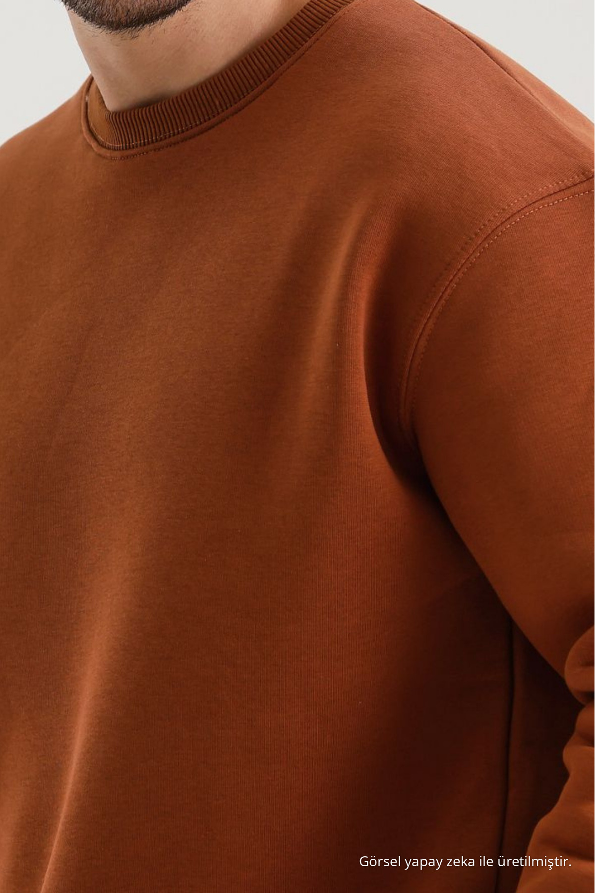 Erkek Rahat Basic Kışlık Bol 3 Lü Sweatshirt GÜL 7
