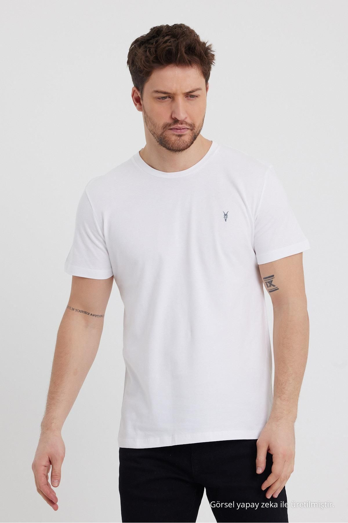 Standart Kalıp Basic 3'lü Paket T-shirt 1000 Çok Renkli 5