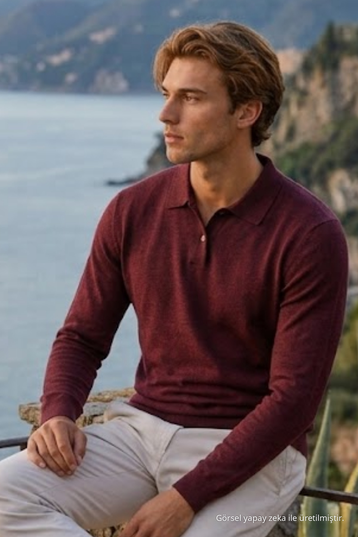 Erkek Günlük Comfort Akrilik Bordo Kazak 3
