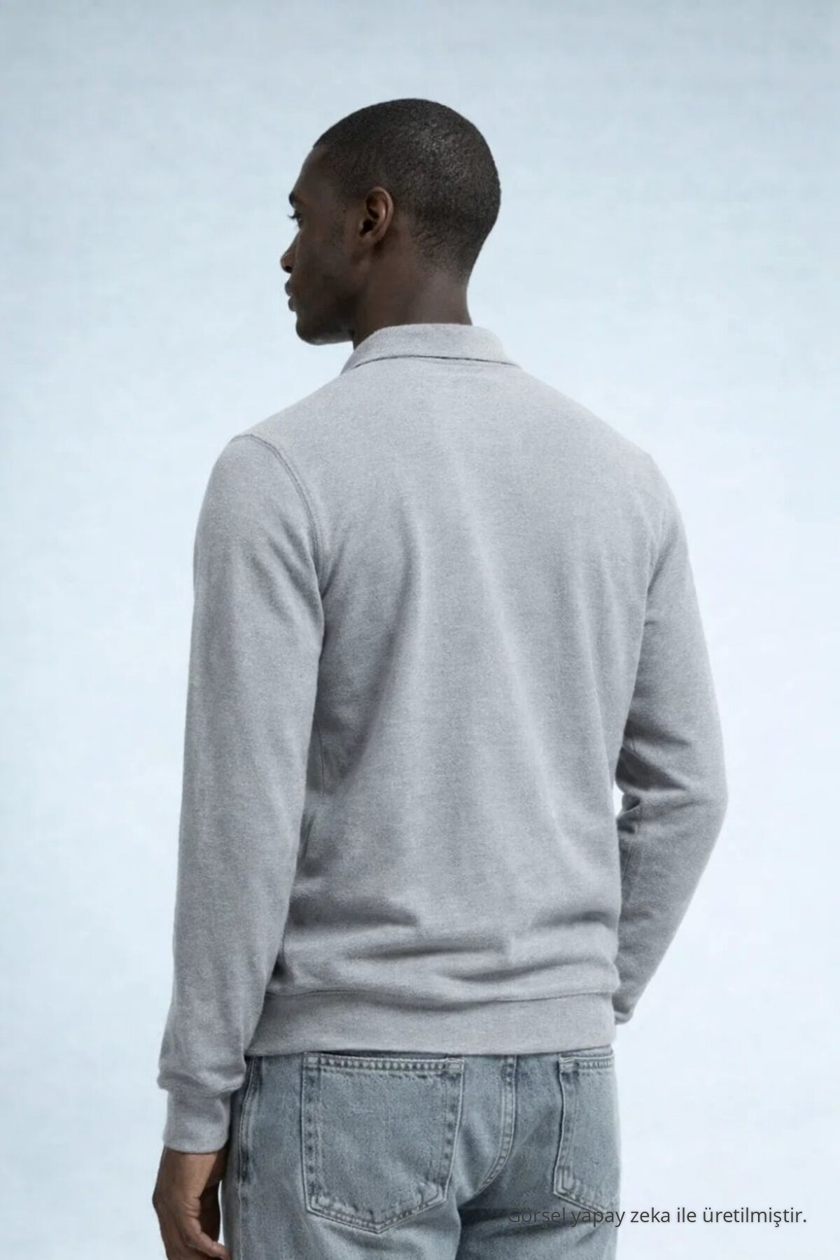 Erkek Trend Casual Gri Triko Kazak 6