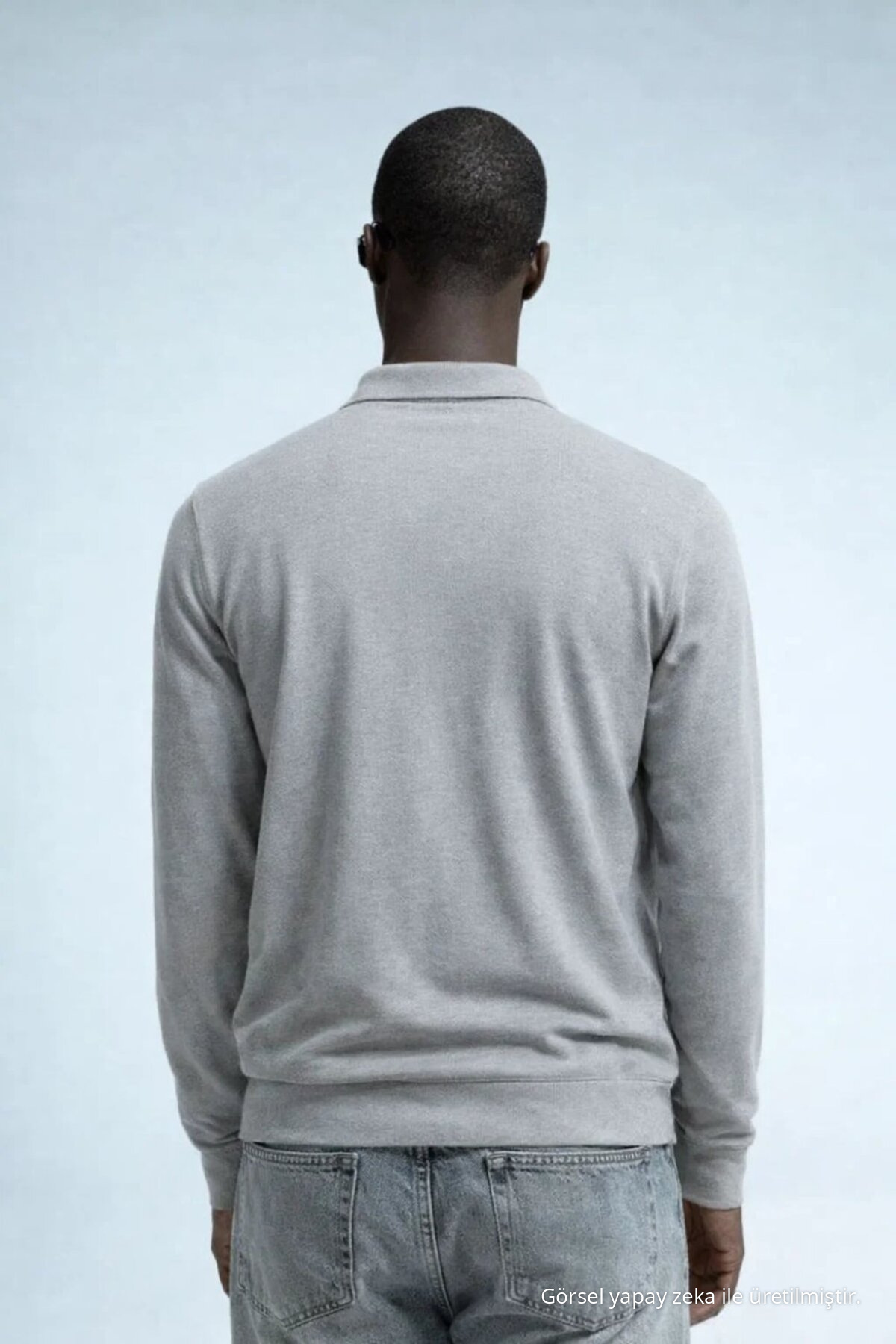 Erkek Trend Casual Gri Triko Kazak 5