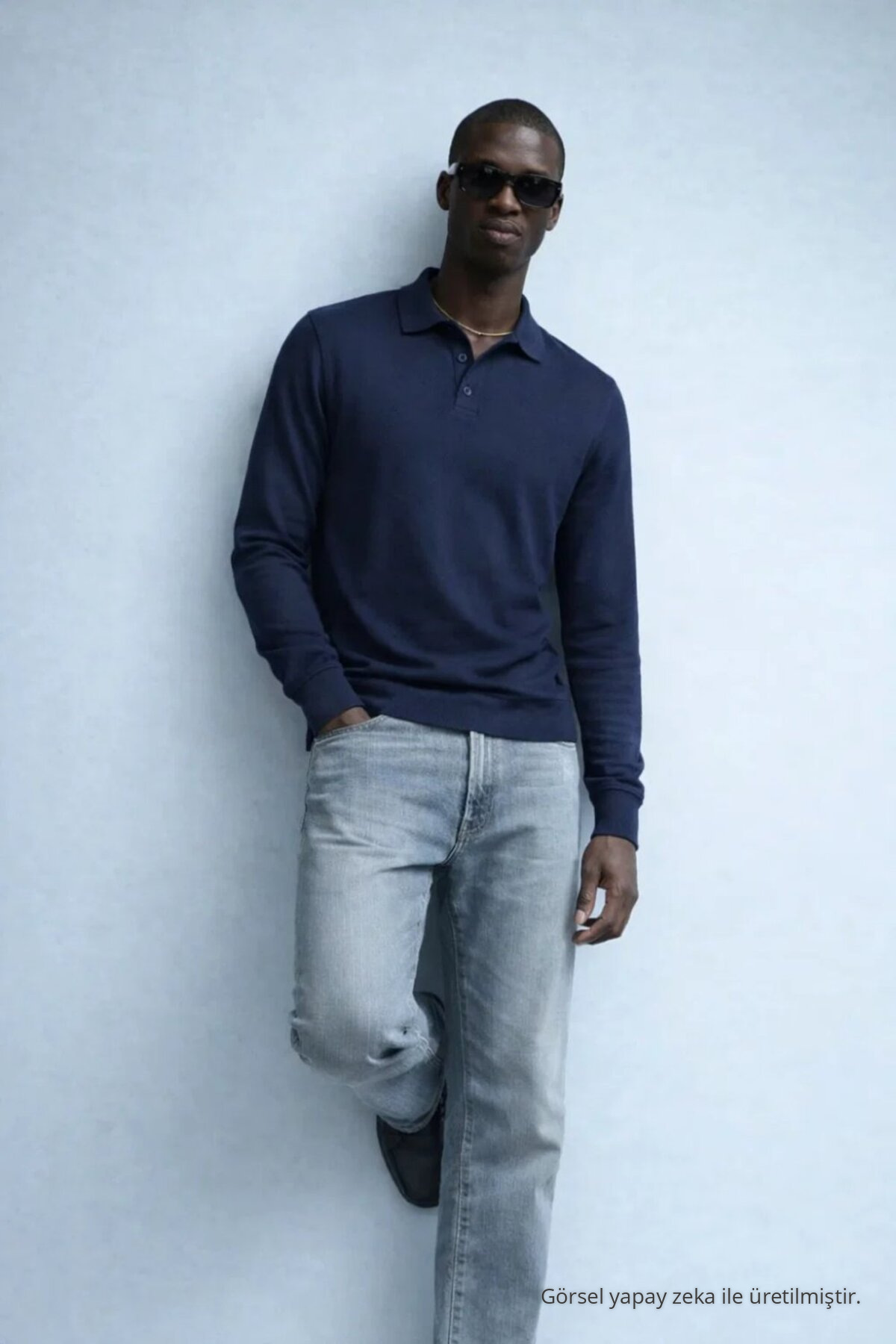 Erkek Trend Casual Lacivert Triko Kazak 3