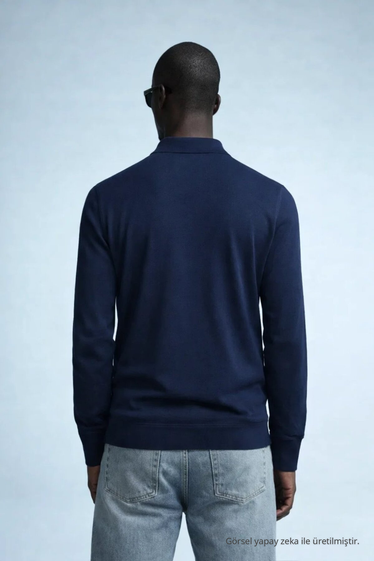 Erkek Trend Casual Lacivert Triko Kazak 5