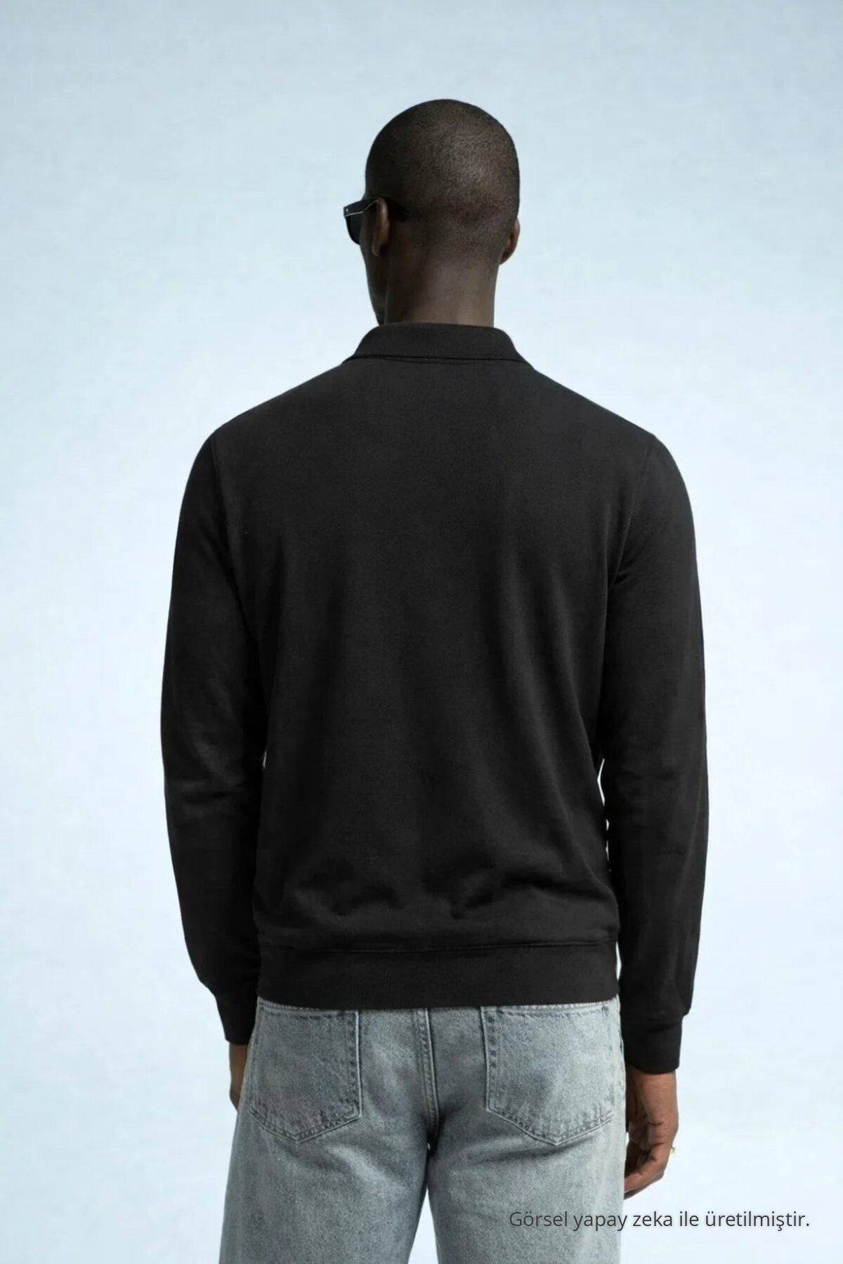 Erkek Trend Casual Siyah Triko Kazak 5