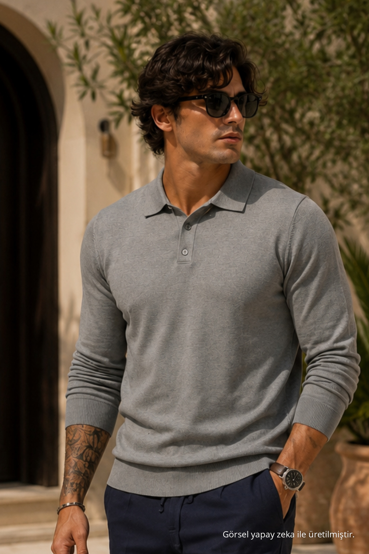 Erkek Genç Normal Boy Dokuma Gri Kazak 6