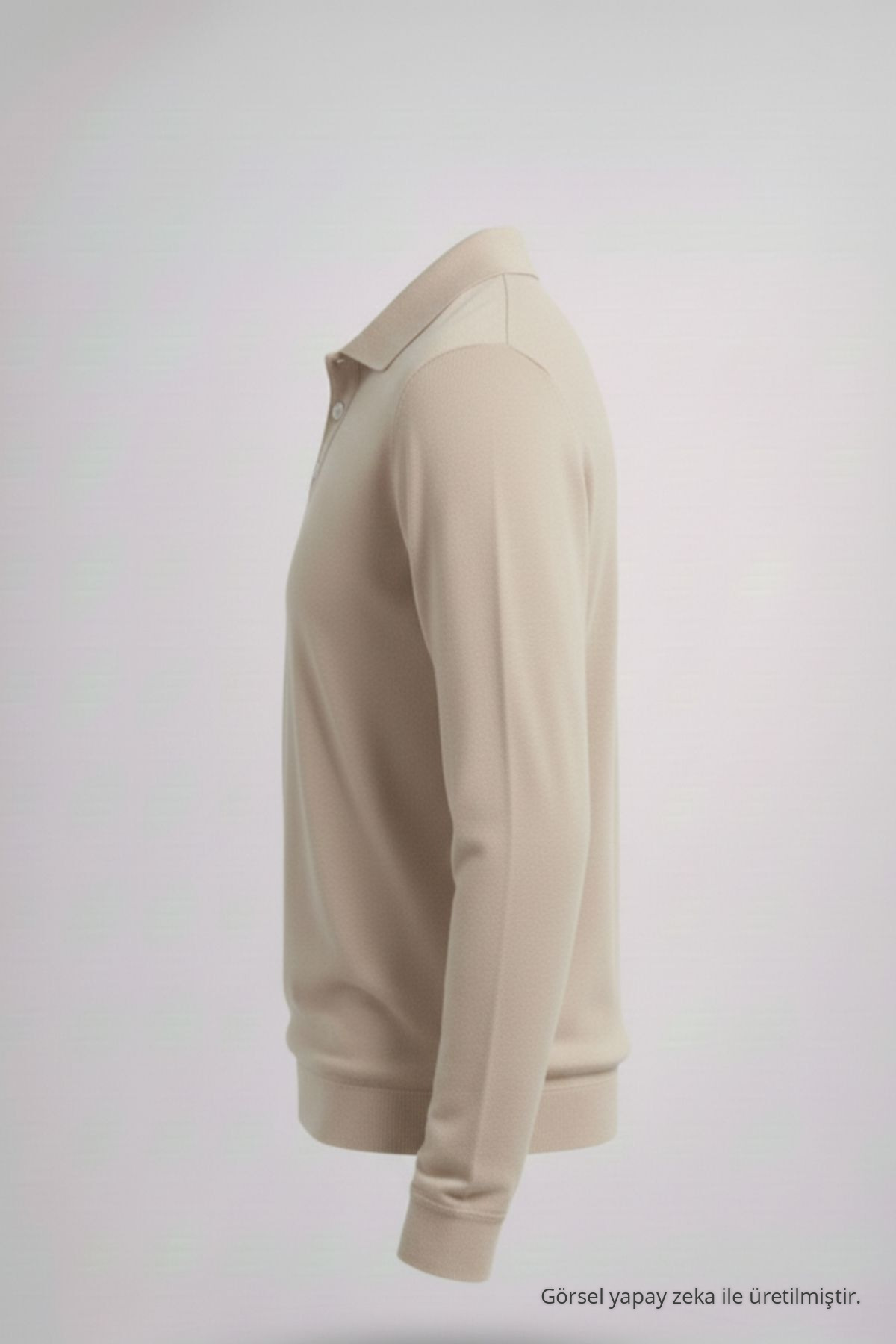 Erkek Basic Bol Krem Polo Yakalı Kazak 3
