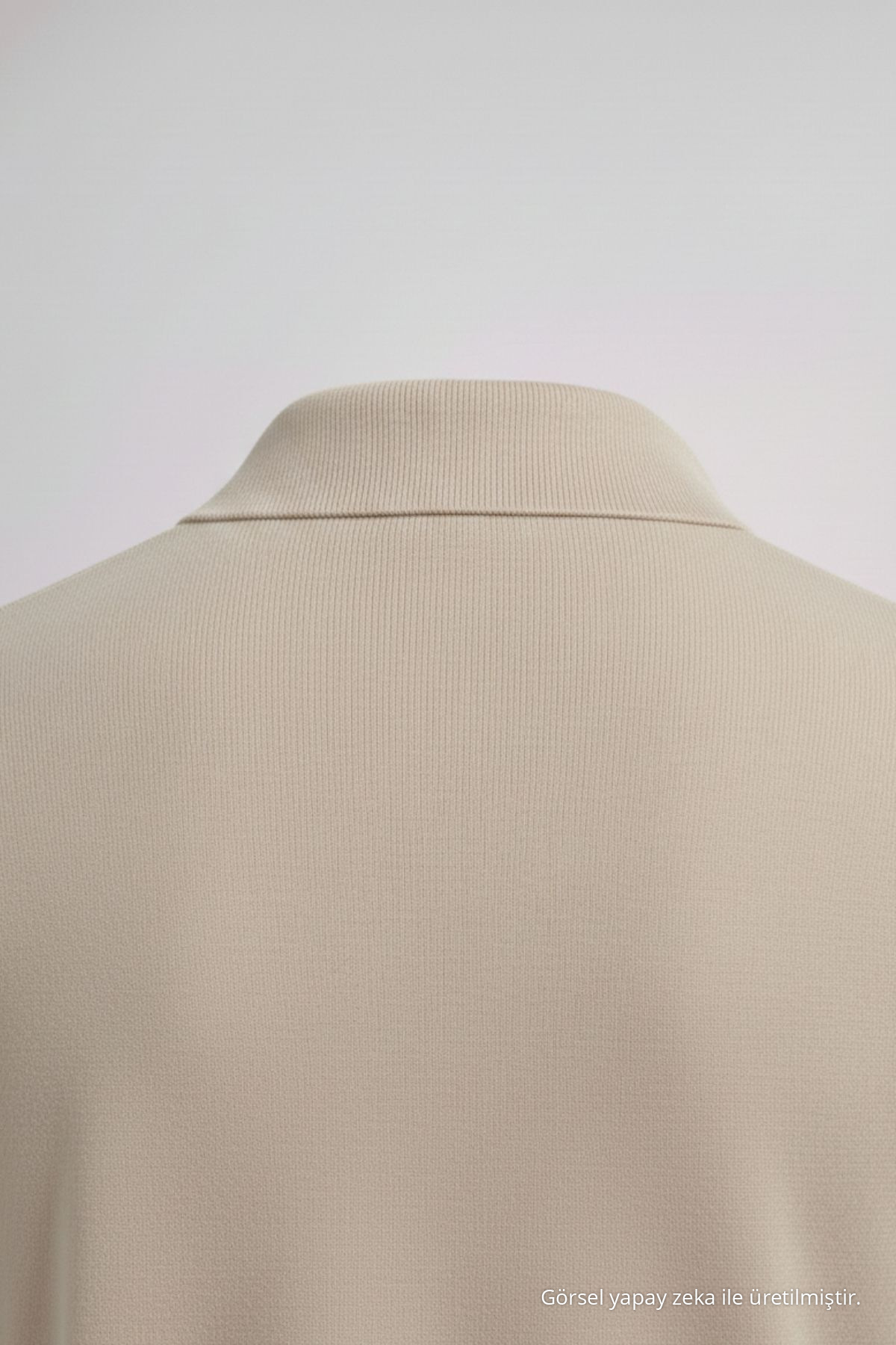 Erkek Basic Bol Krem Polo Yakalı Kazak 5