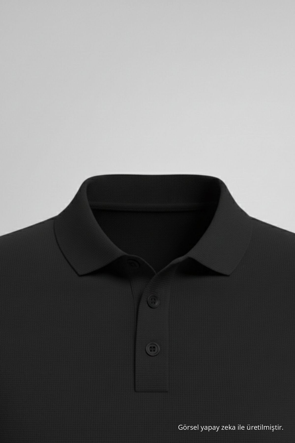 Erkek Basic Bol Siyah Polo Yakalı Kazak 6