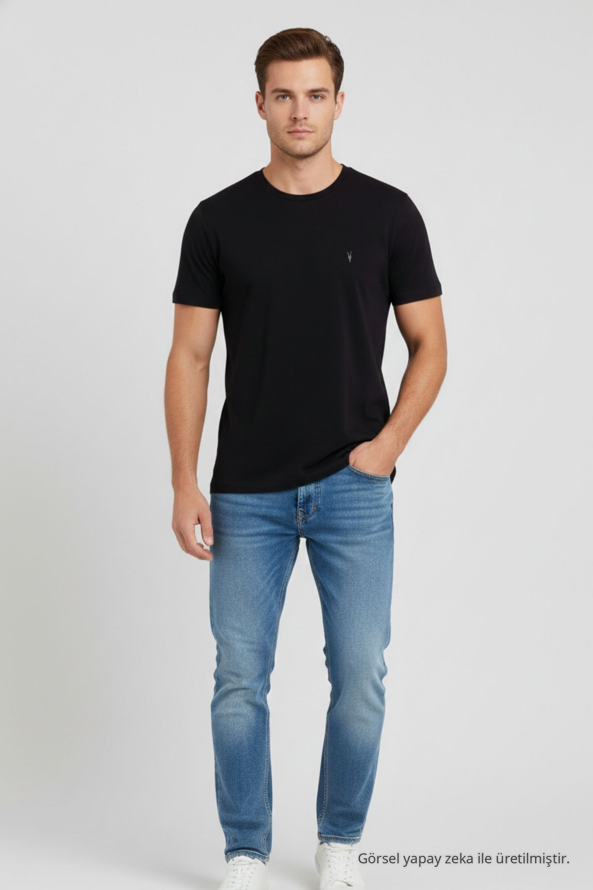 Erkek Relaxed Fit Bisiklet Yaka 3 Lü Tişört Ekru 7