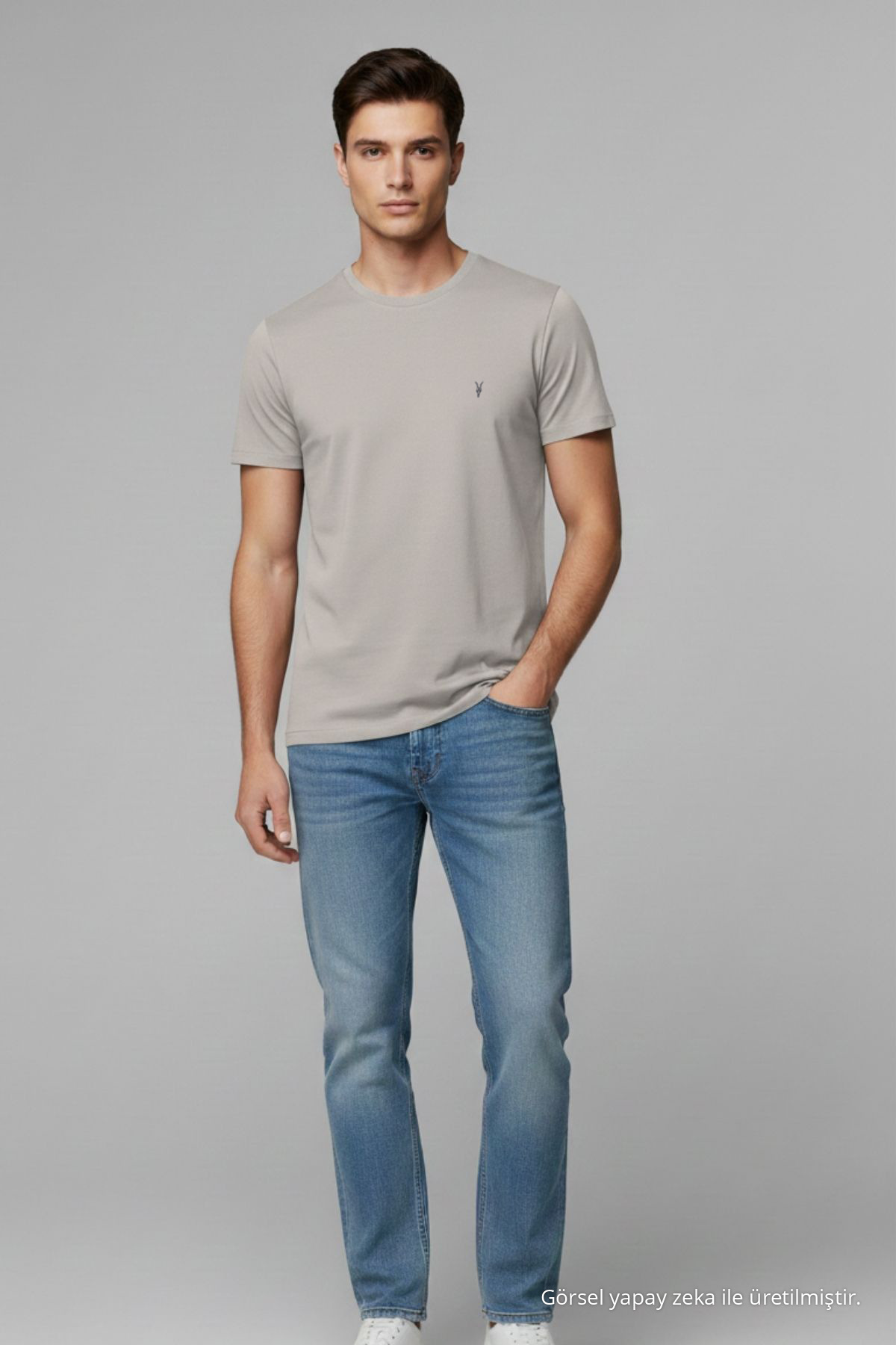 Erkek Relaxed Fit Bisiklet Yaka 3 Lü Tişört FÜME 6