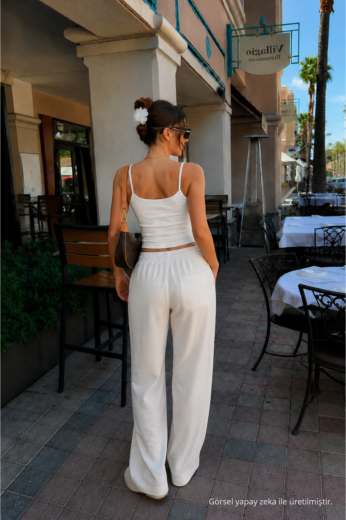 Kadın İnce Askılı 5 Li Beyaz Crop Bluz 5