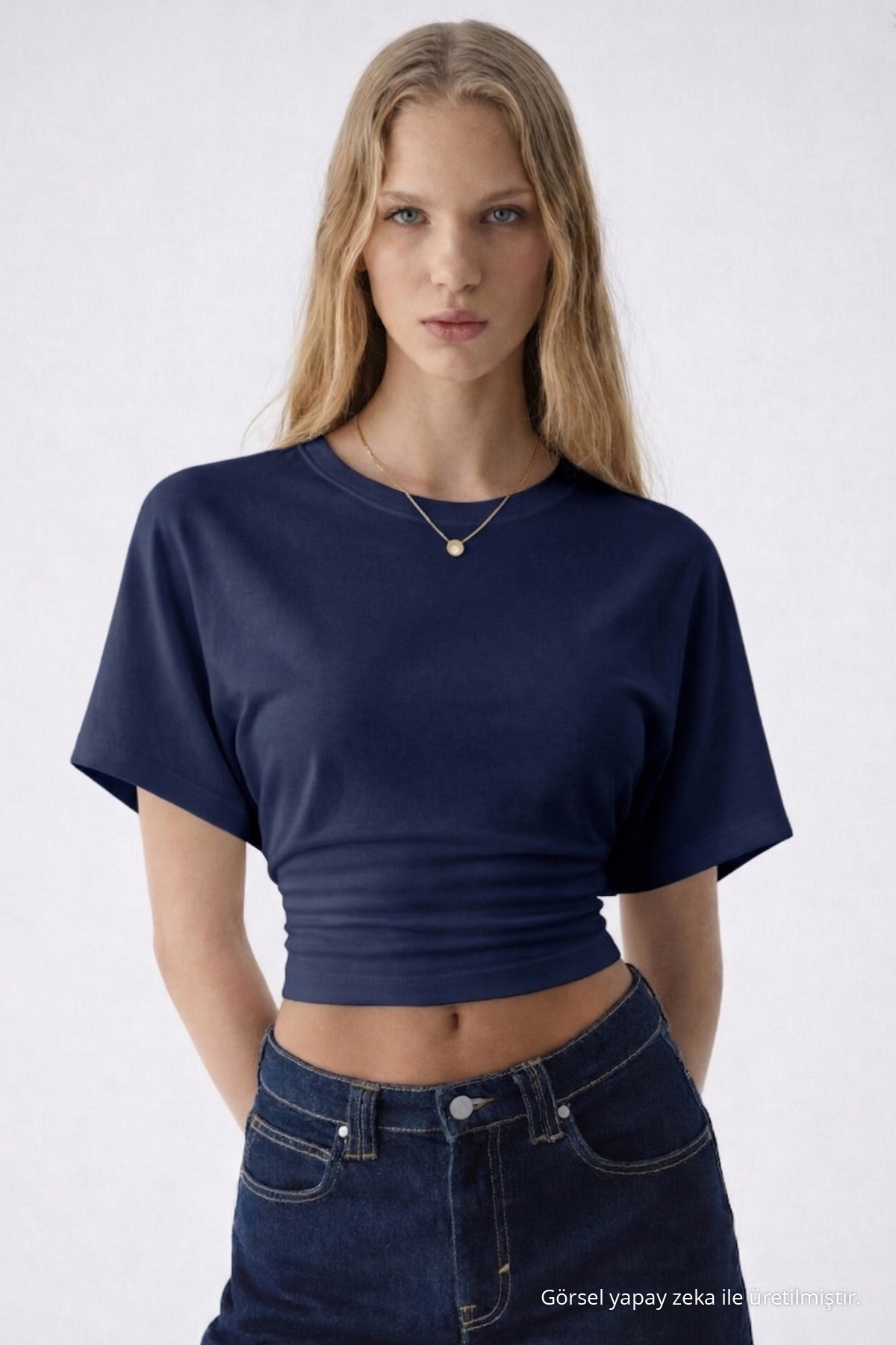 Kadın Yarasa Kollu Basic Dar 5 Li Crop Bluz Kahve 5