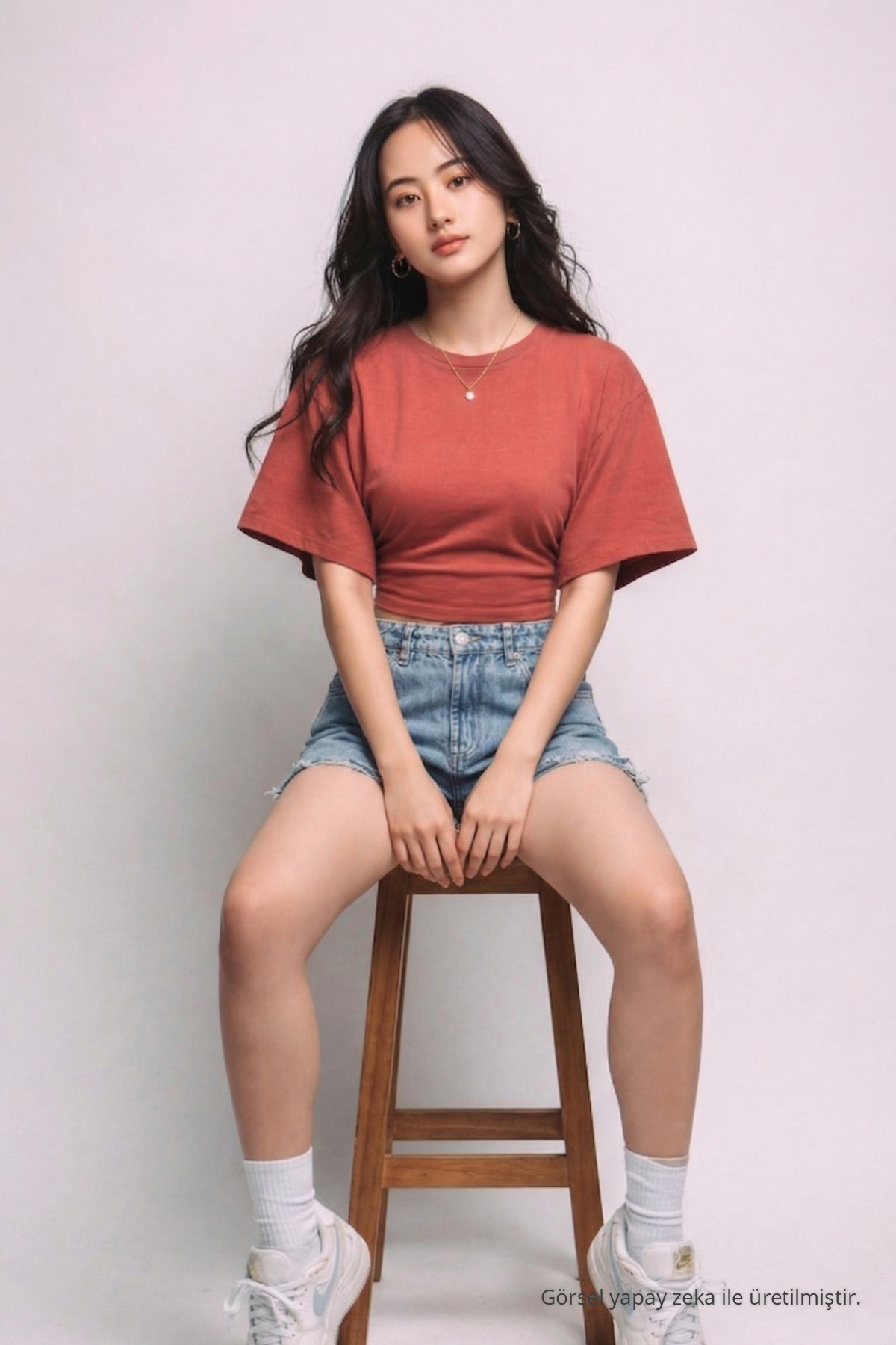 Kadın Trend Yazlık Şık 5 Li Crop Bluz Bordo 8