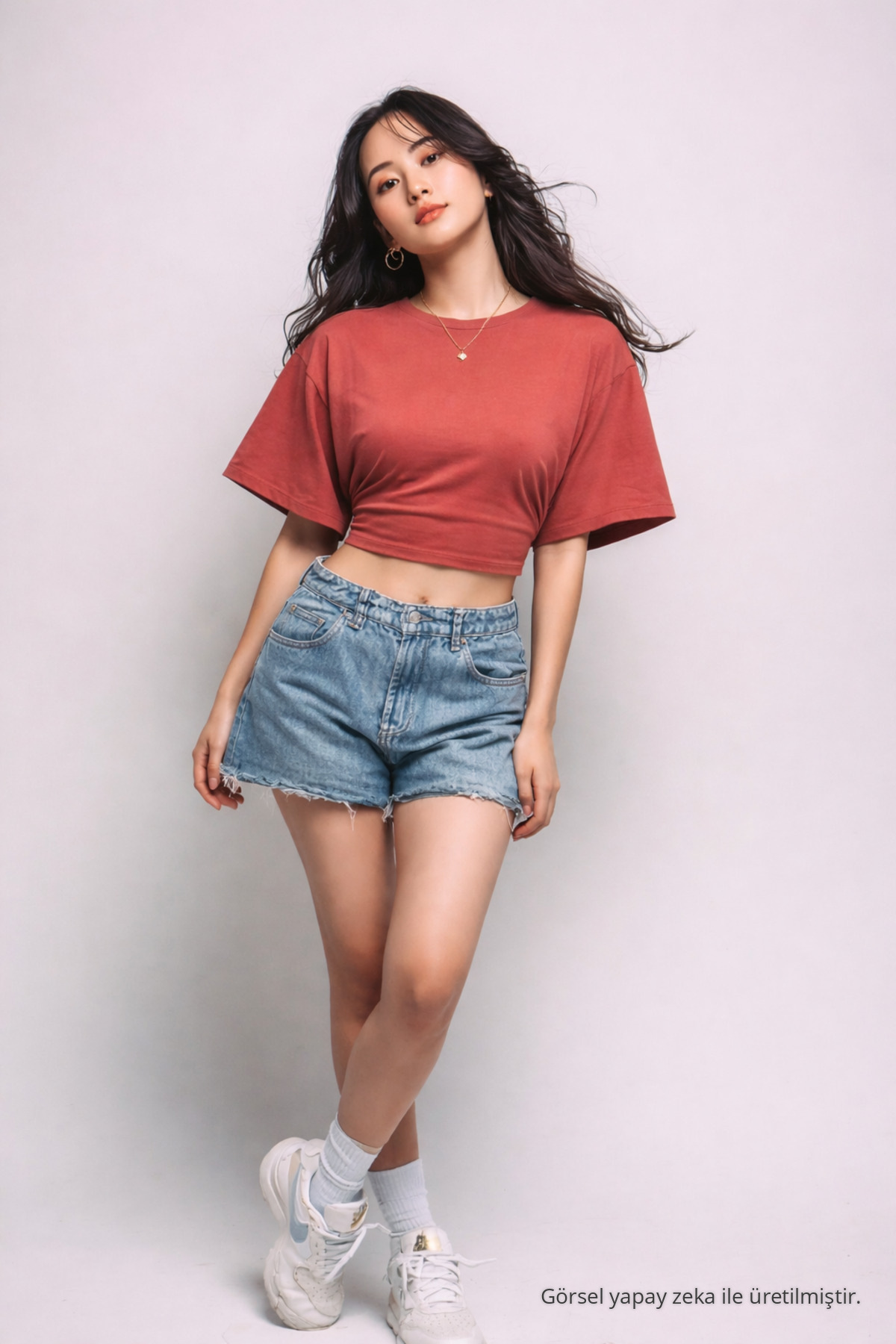 Kadın Trend Yazlık Şık 5 Li Crop Bluz Bordo 7