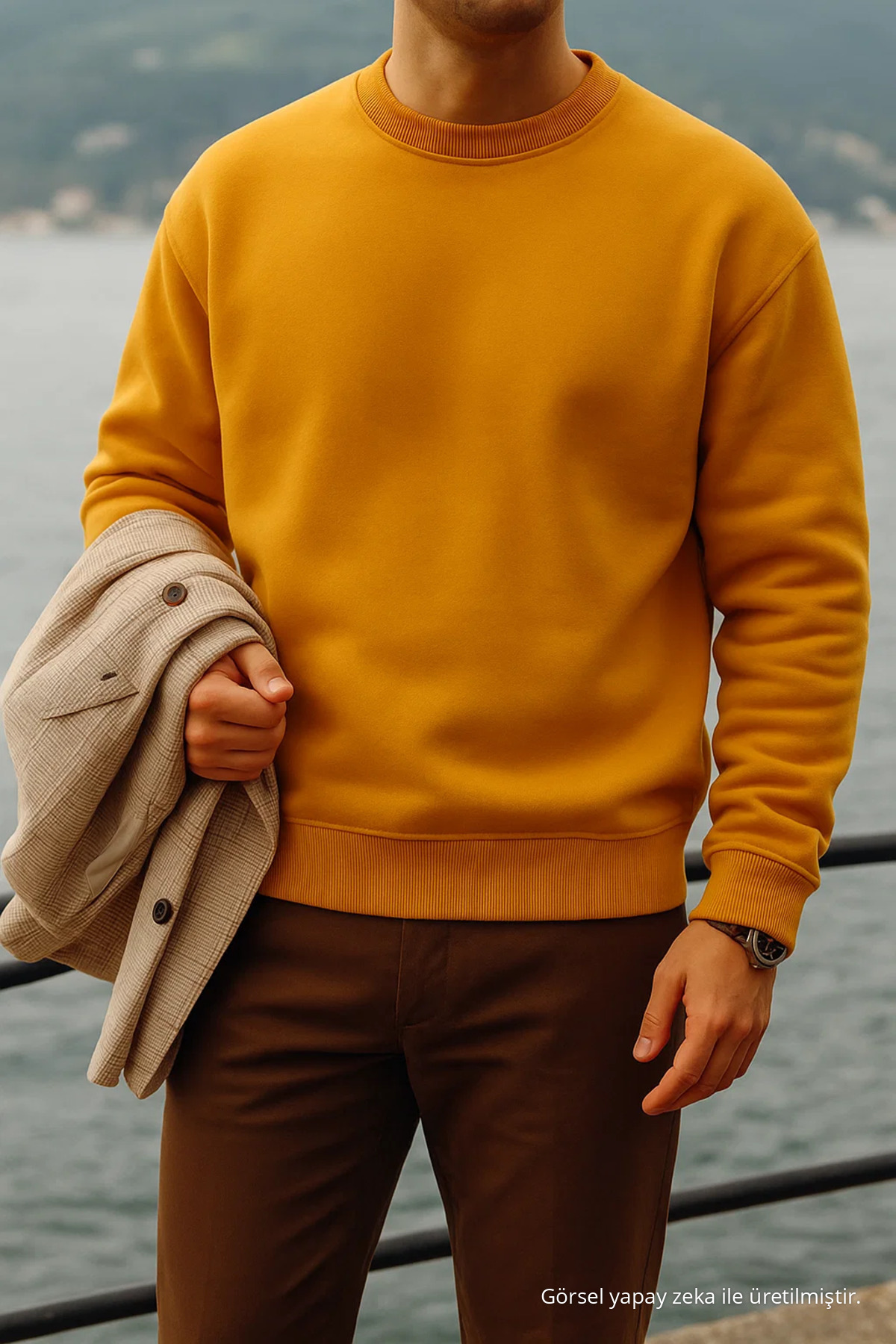 Erkek Basic Oversize Premium 5 Li Kazak Haki 5