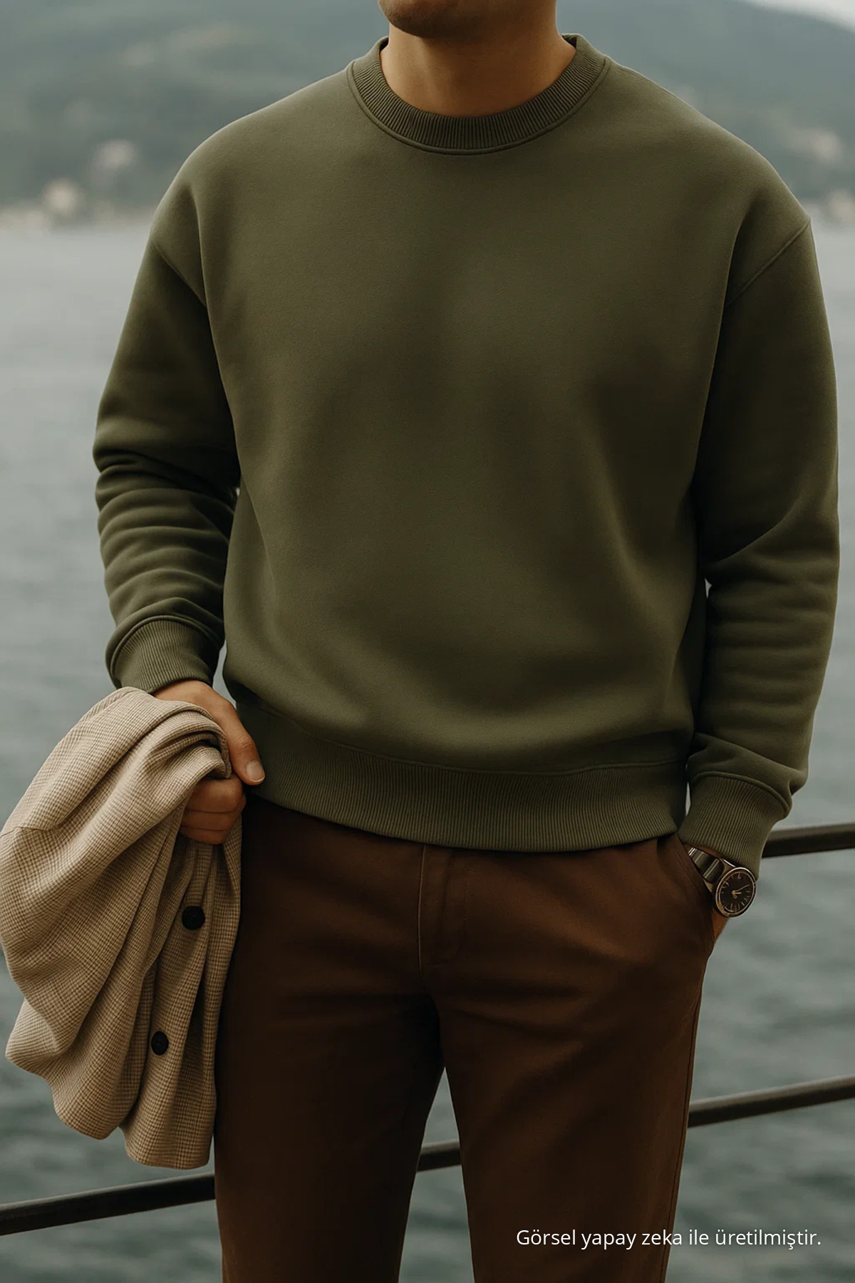 Erkek Basic Oversize Premium 5 Li Kazak Kırmızı 5