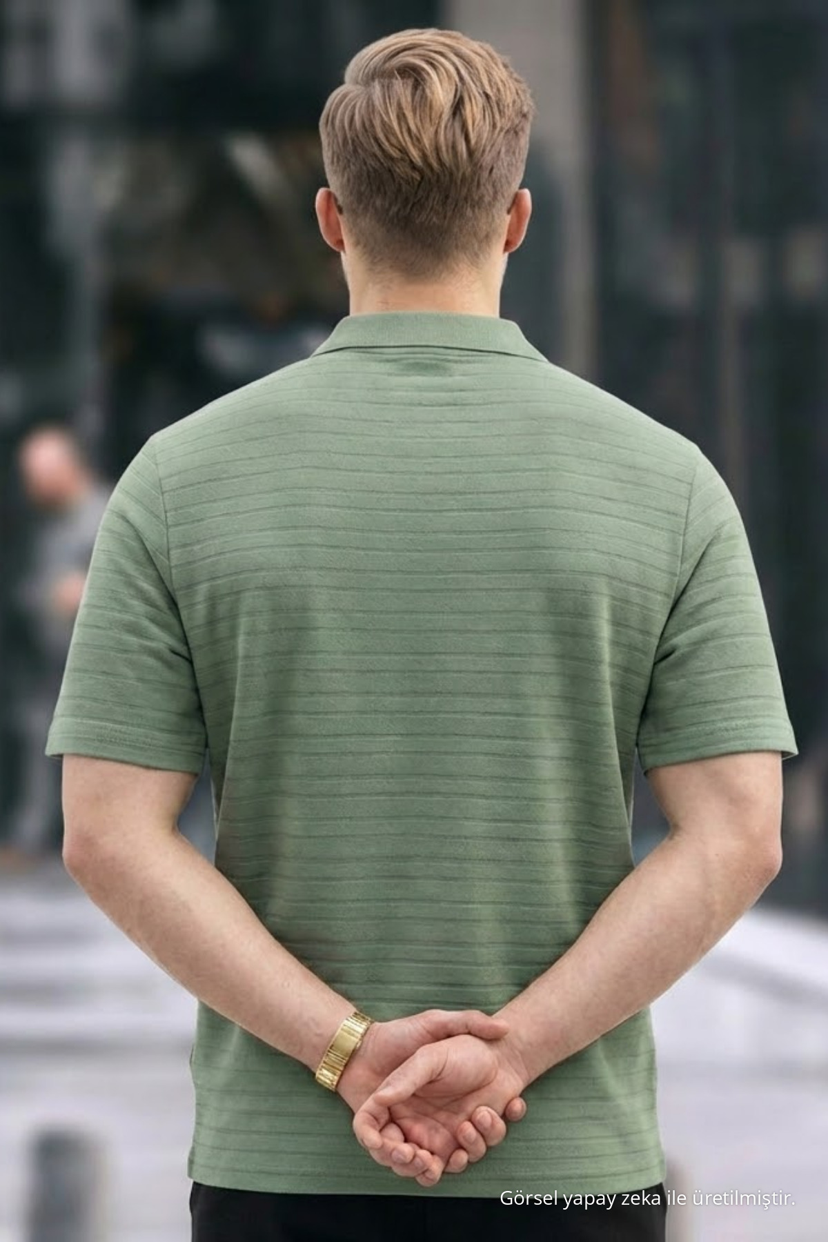 Erkek Basic Çağla Comfort Polo Yaka Tişört 6