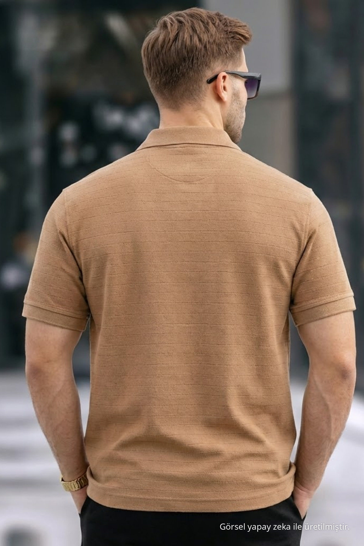 Erkek Basic Kahve Comfort Polo Yaka Tişört 5