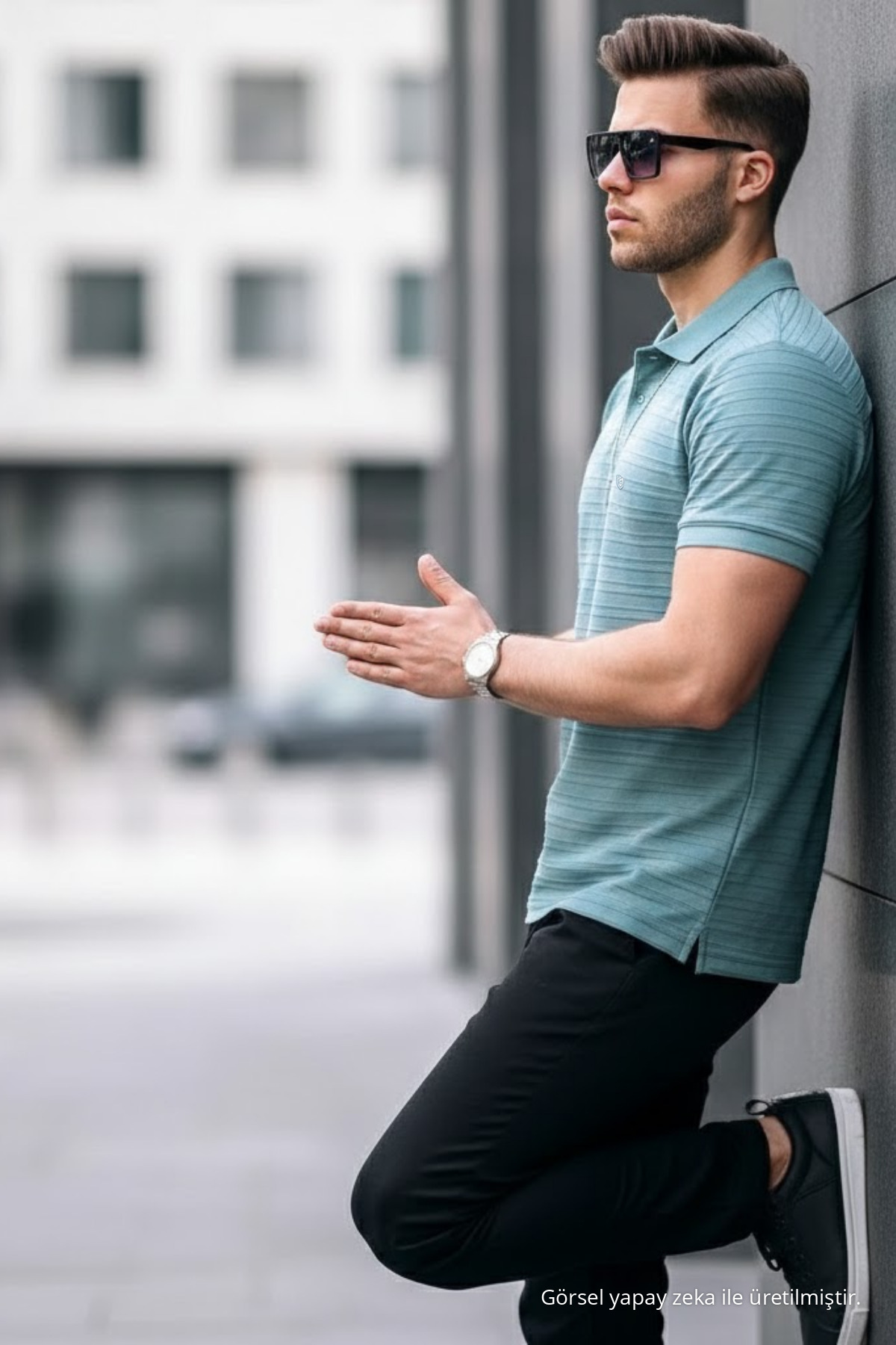 Erkek Basic Mint Comfort Polo Yaka Tişört 3
