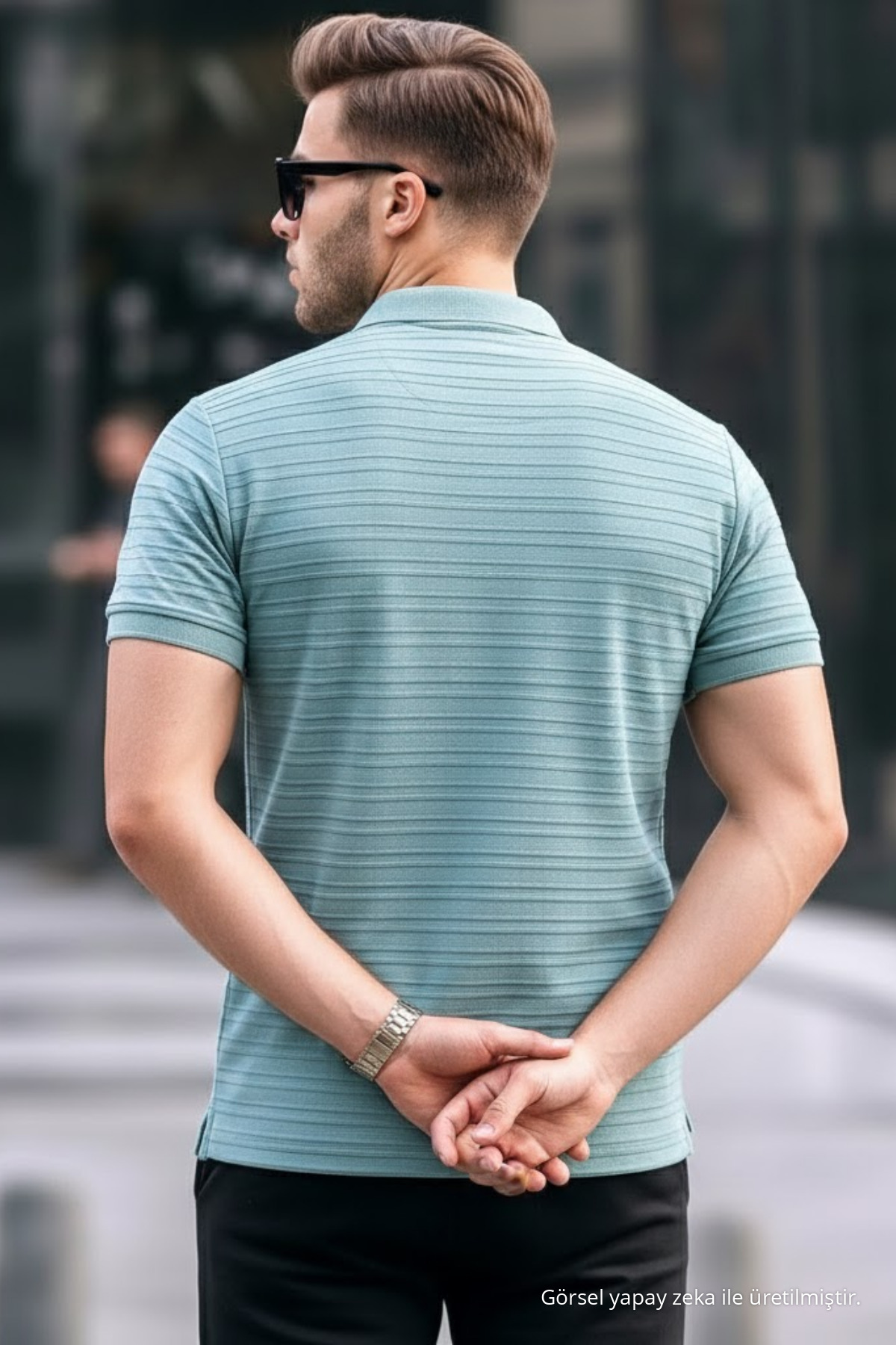Erkek Basic Mint Comfort Polo Yaka Tişört 6