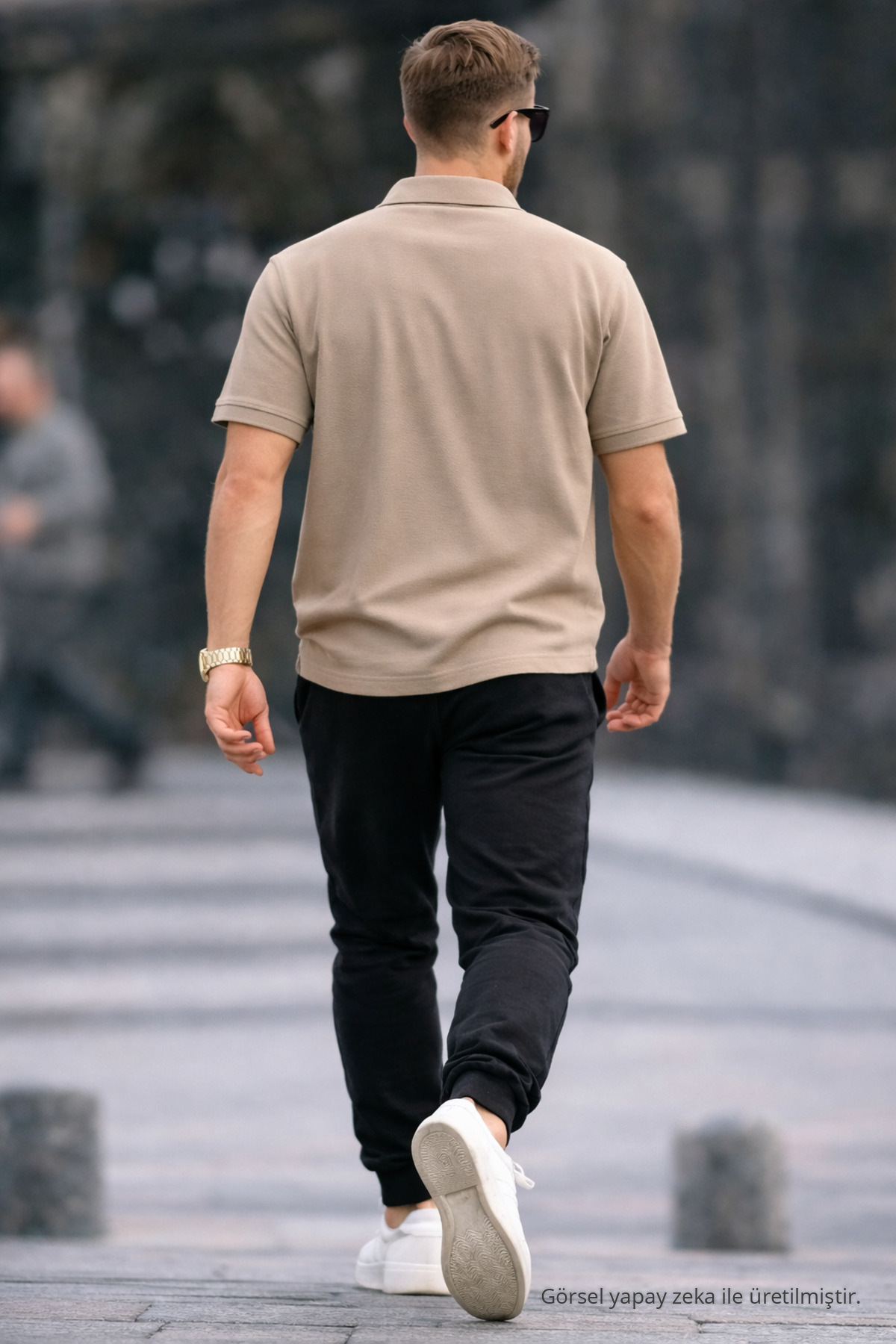 Erkek Basic Relax Krem Polo Yaka Tişört 5