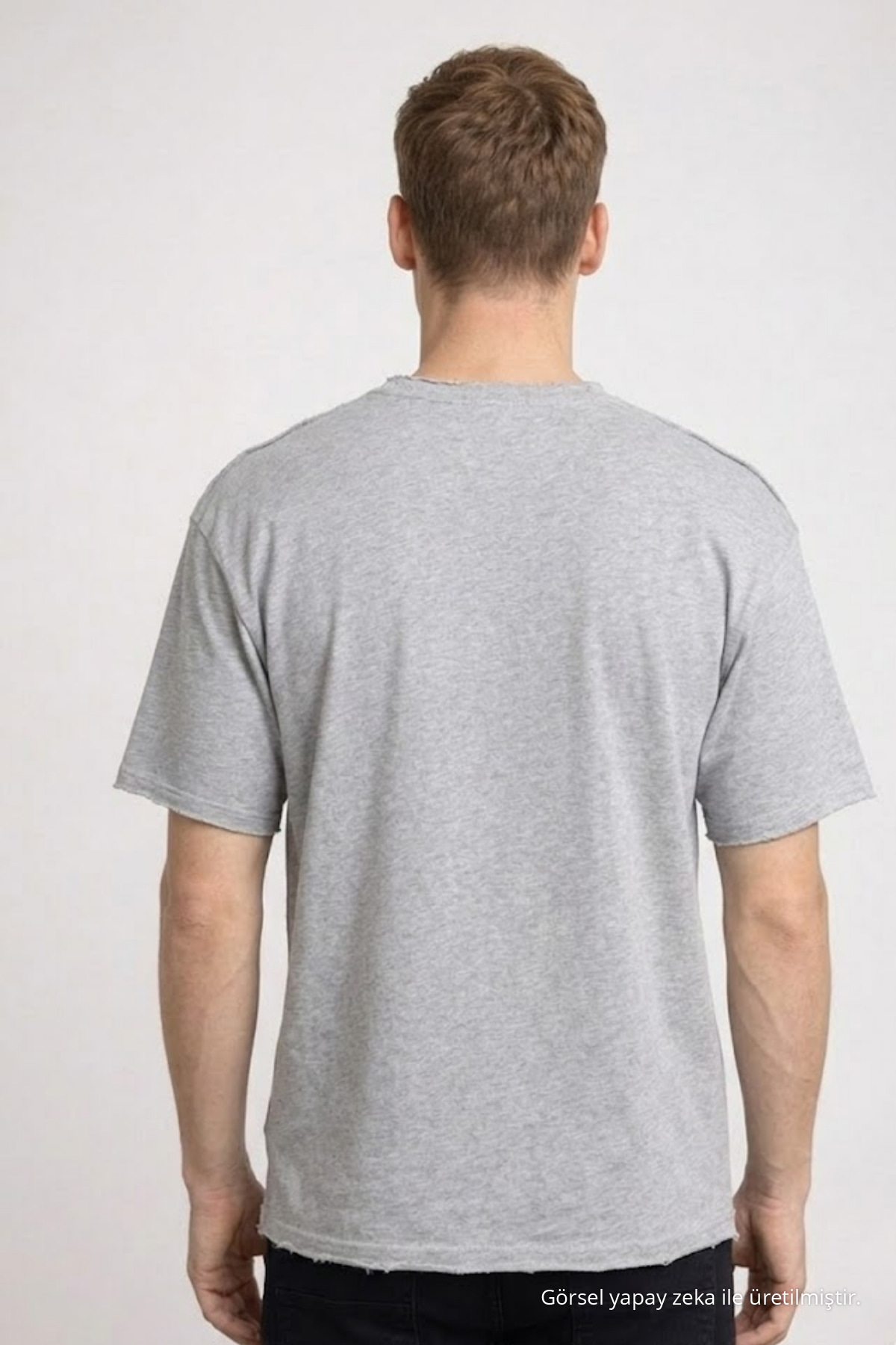 Erkek Pamuklu Grimelanj Oversize Tişört 5