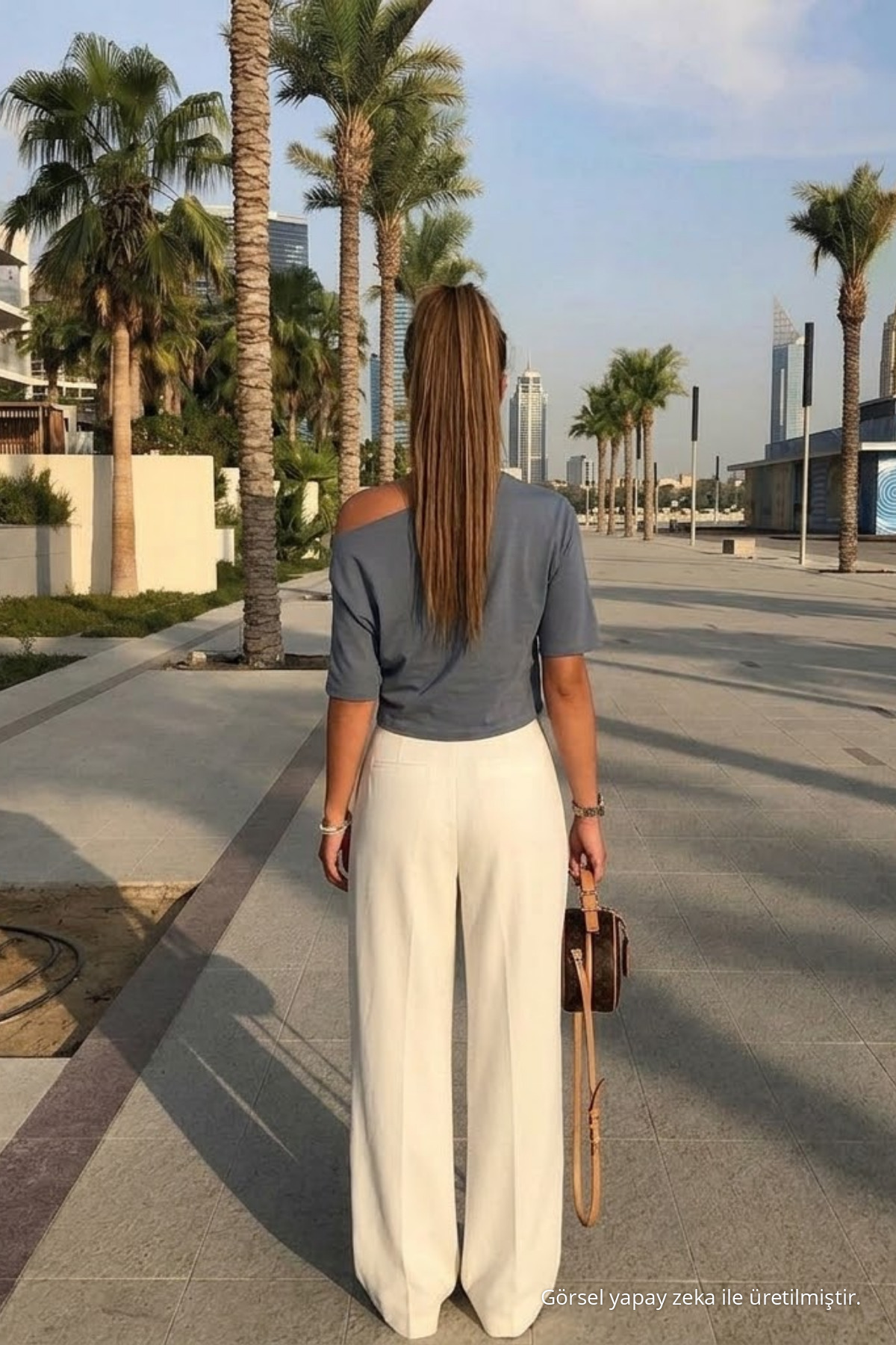 Kadın Günlük Slim Basic Füme Bluz 5
