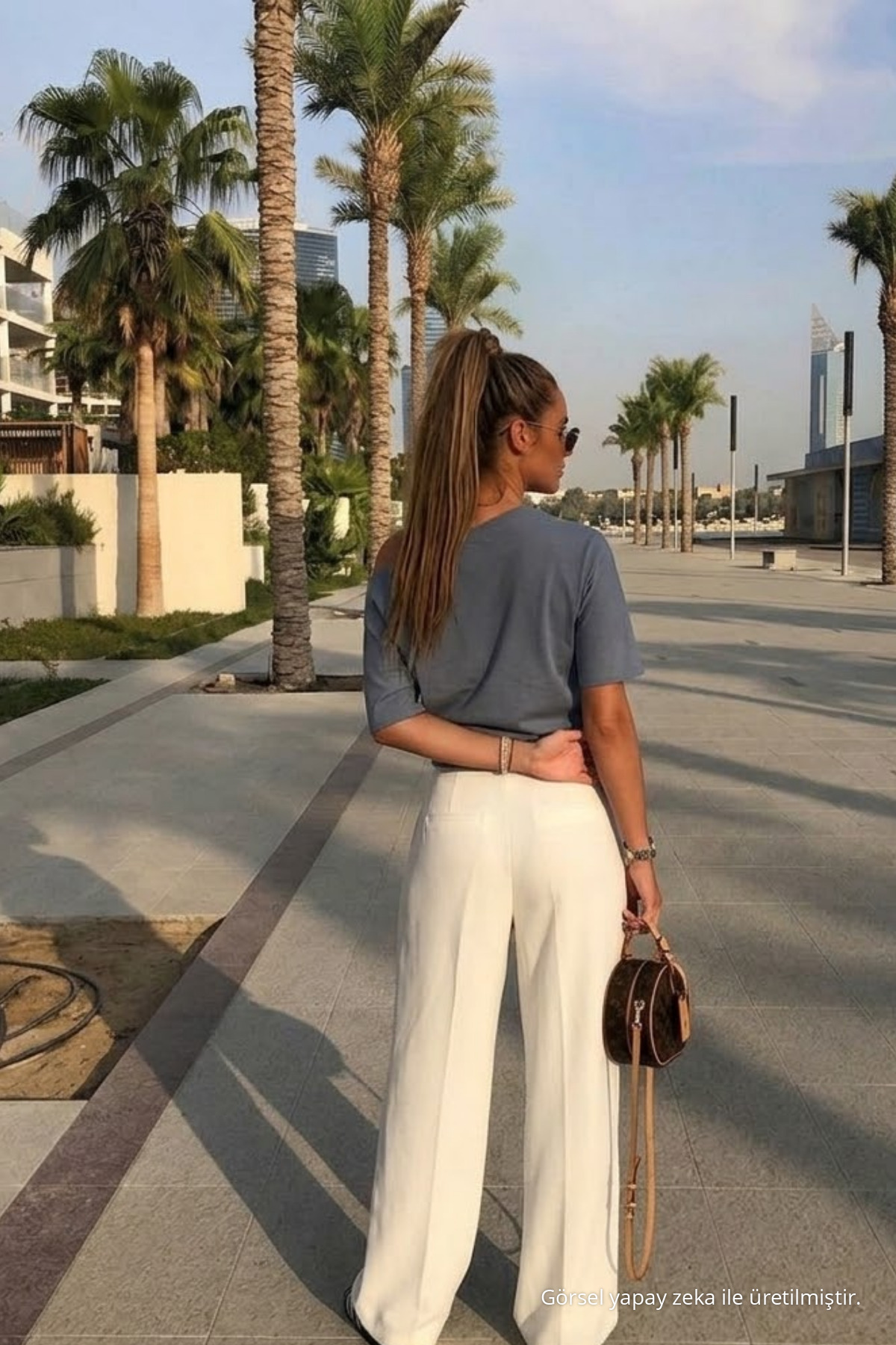 Kadın Günlük Slim Basic Füme Bluz 6