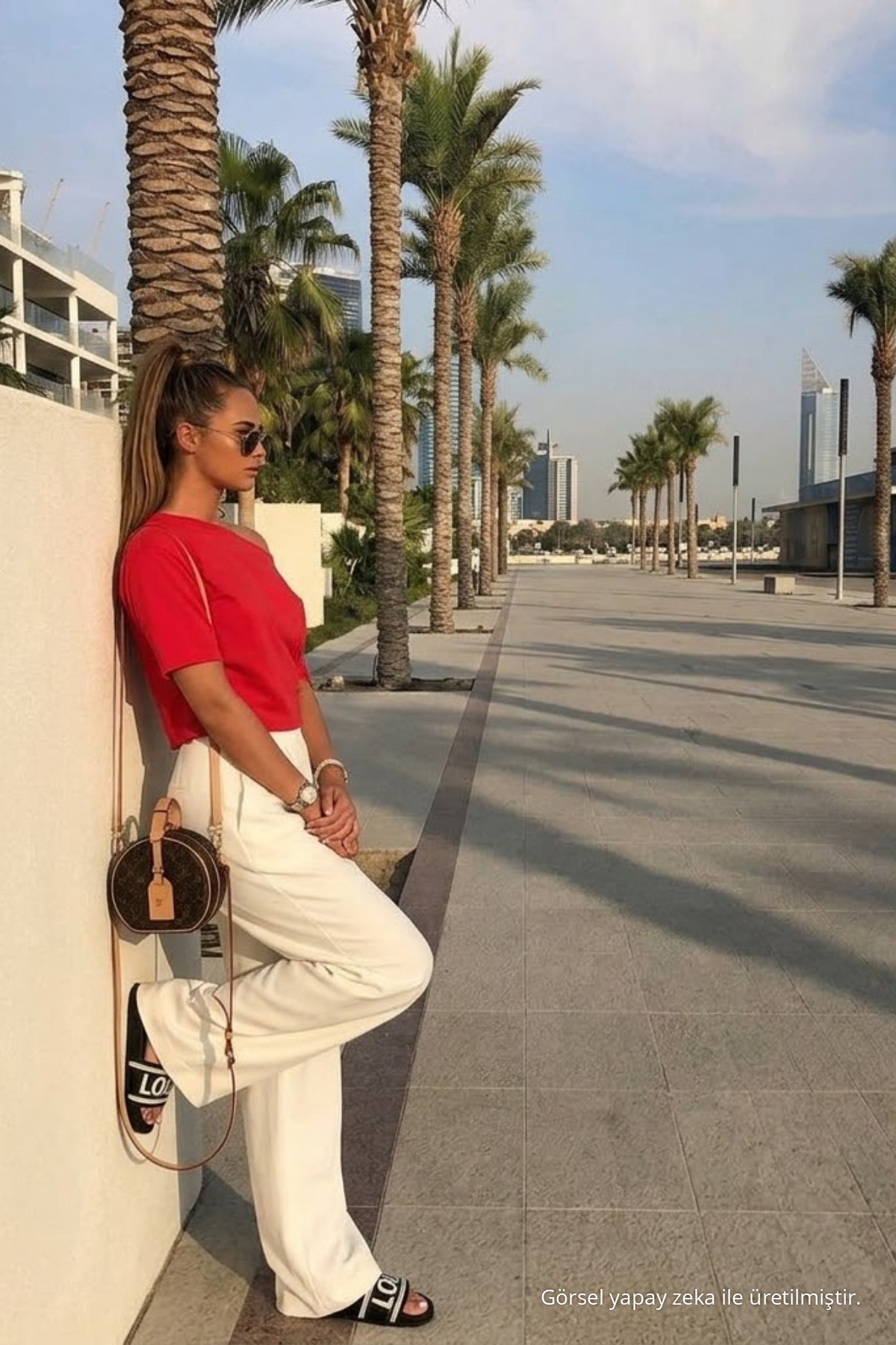 Kadın Günlük Slim Basic Kırmızı Bluz 4