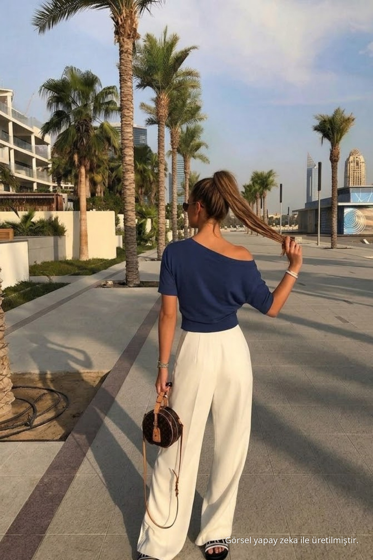 Kadın Günlük Slim Basic Lacivert Bluz 5