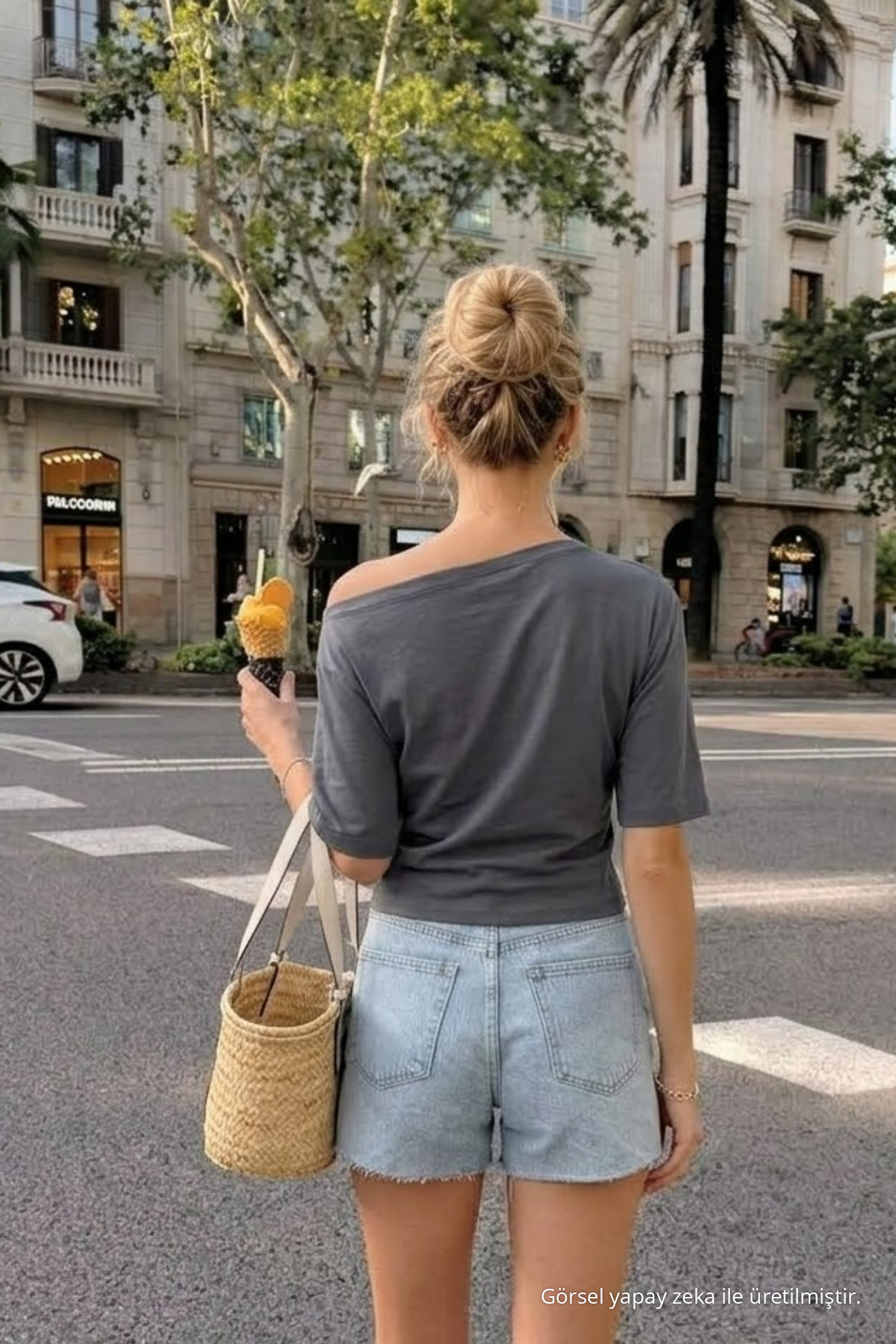 Kadın Omzu Dekolteli Basic Füme Tişört 5