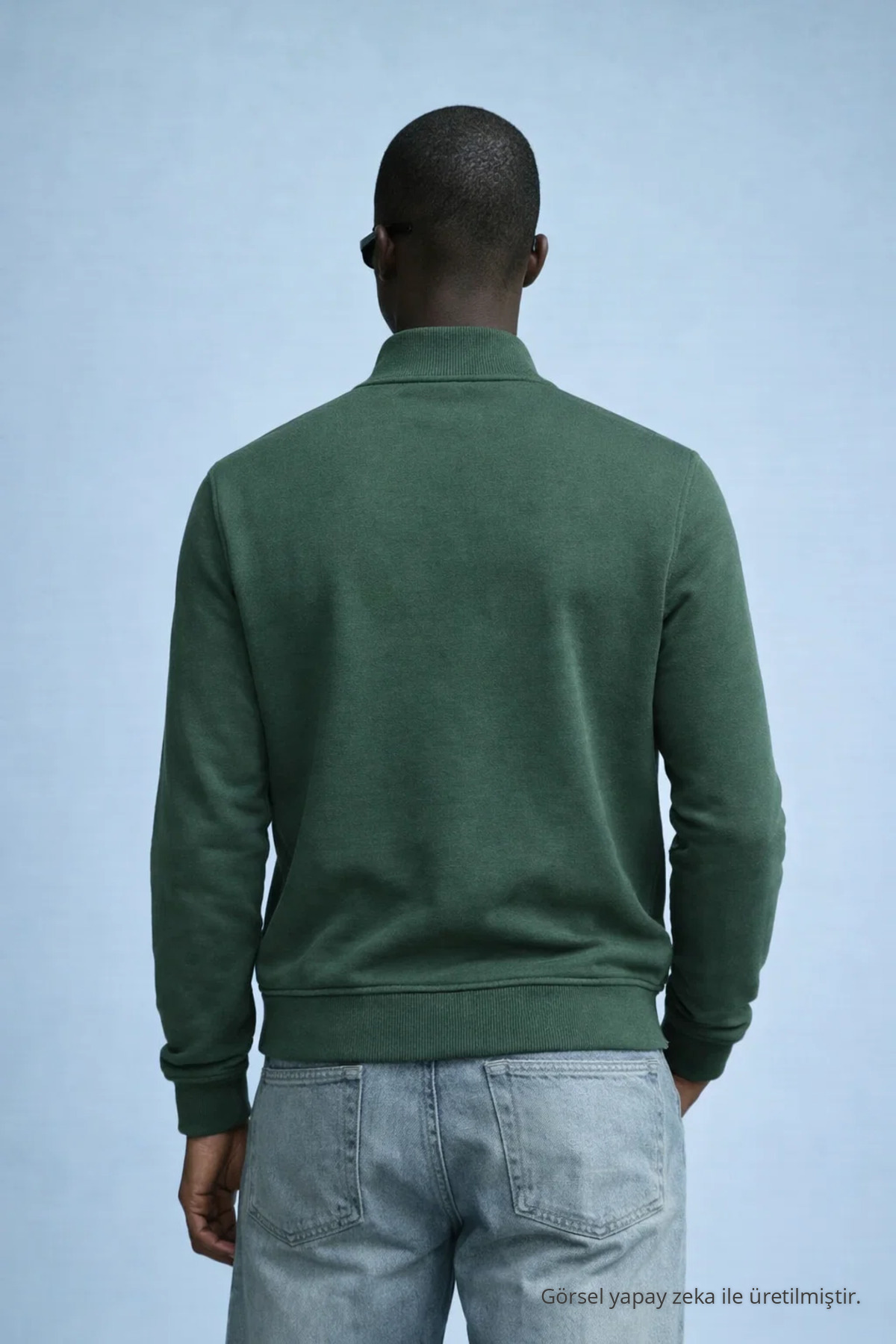 Erkek Hakim Yaka Kışlık HAKİ Sweatshirt 6