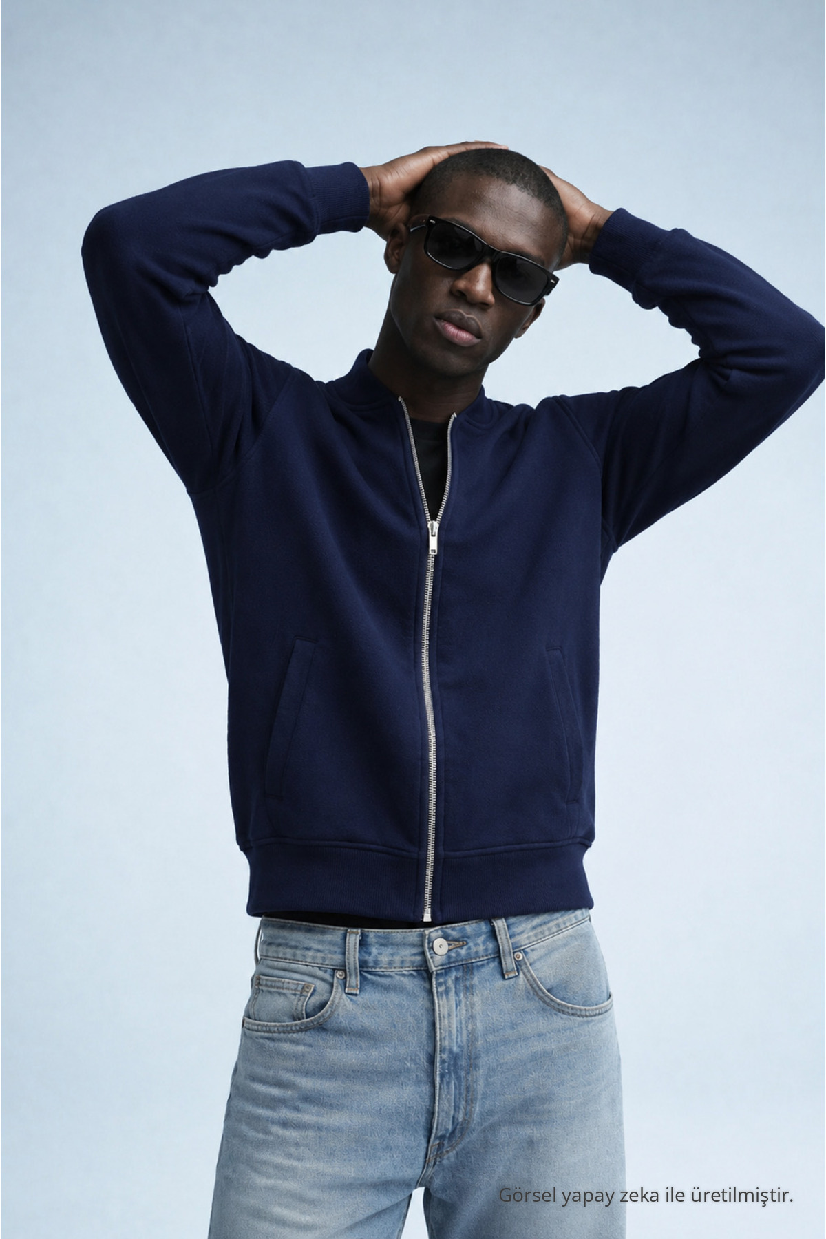 Erkek Hakim Yaka Kışlık LACİVERT Sweatshirt 6