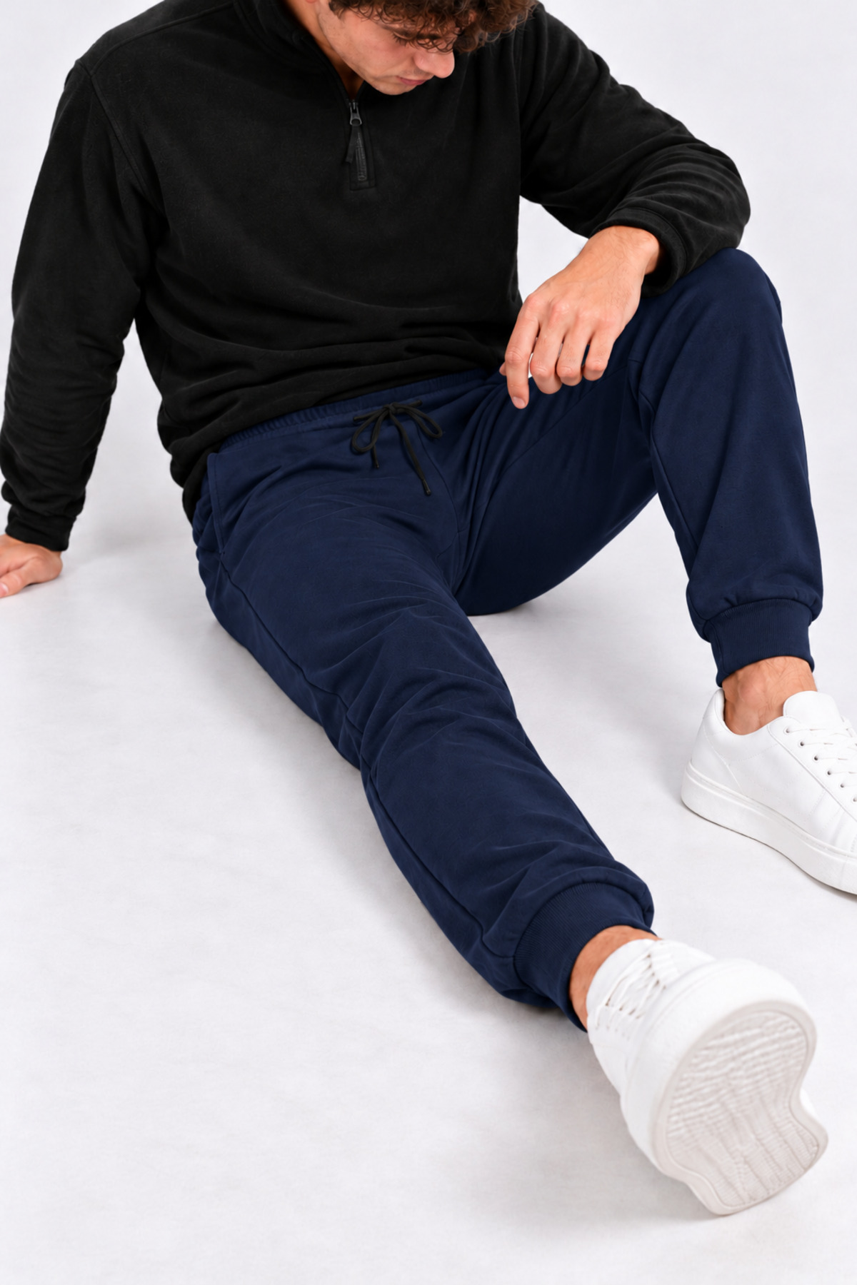Erkek Lastikli Jogger Lacivert Eşofman Altı 3