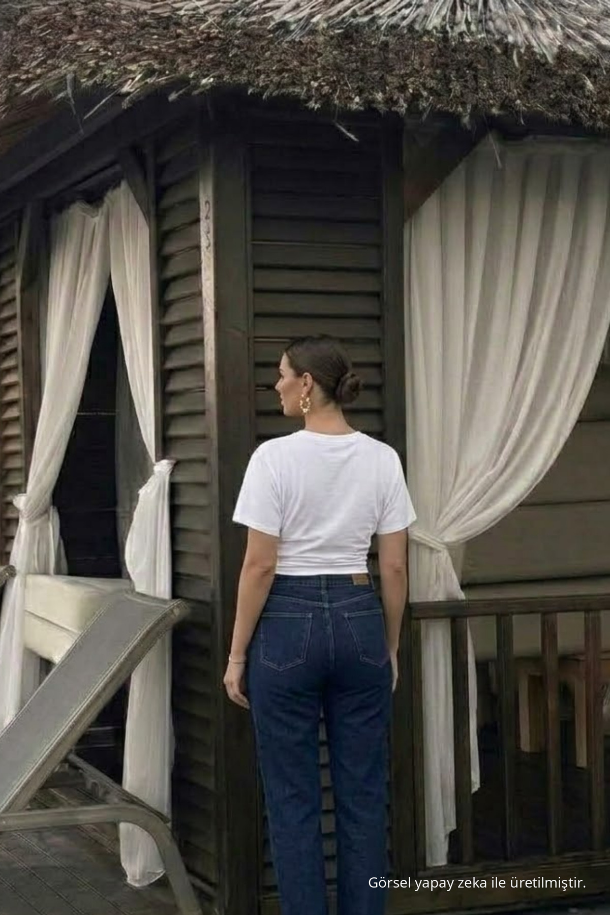 Kadın Premium Dar Beyaz Crop Tişört 5