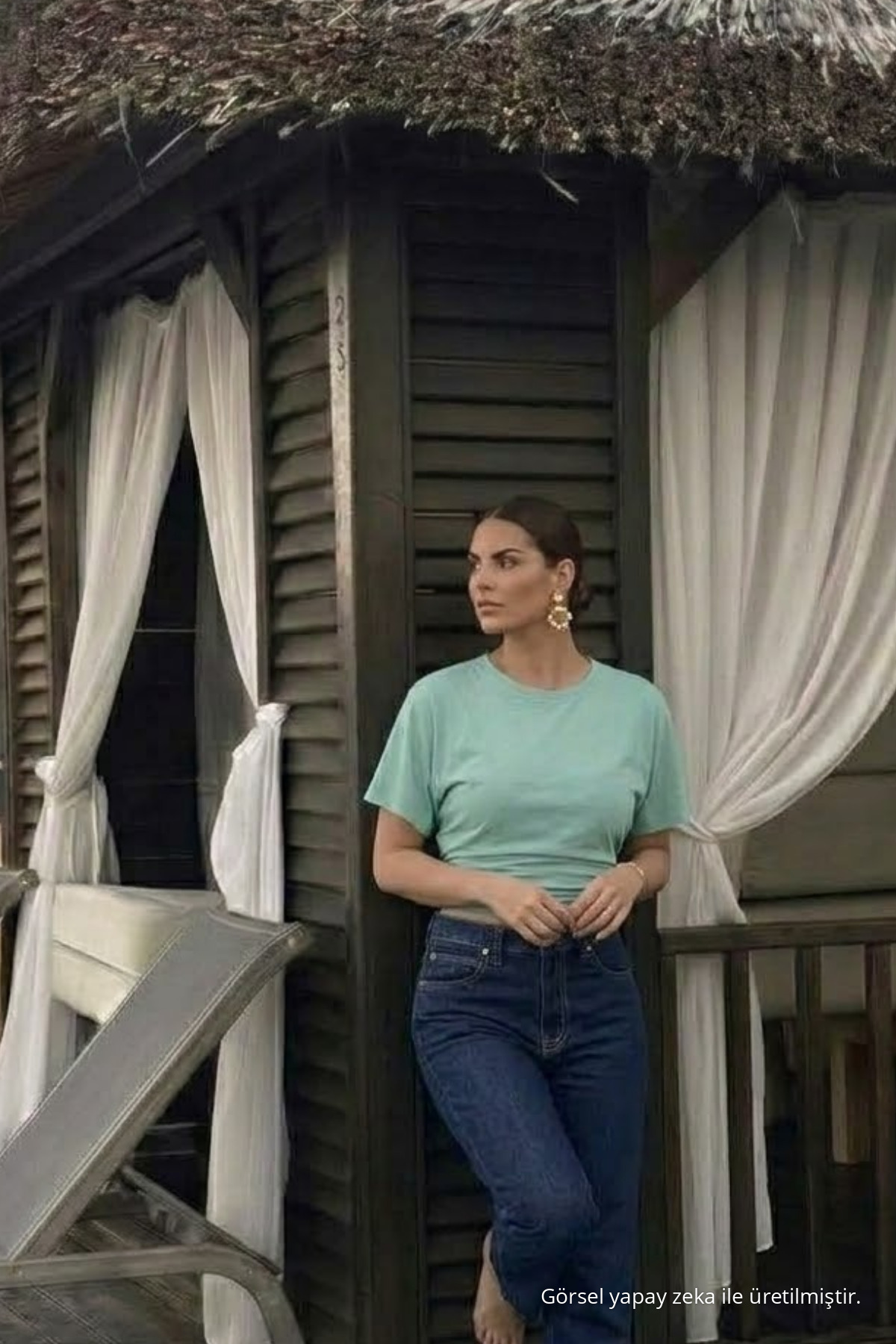 Kadın Premium Dar Çağla Crop Tişört 4