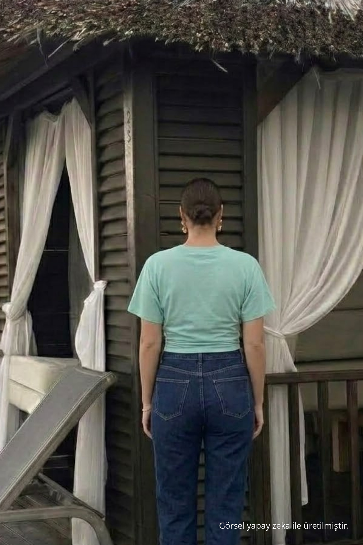 Kadın Premium Dar Çağla Crop Tişört 5
