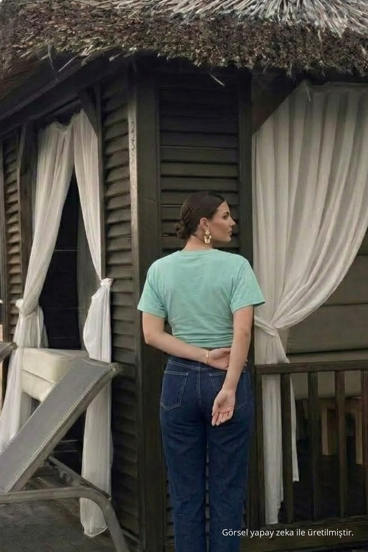 Kadın Premium Dar Çağla Crop Tişört 6