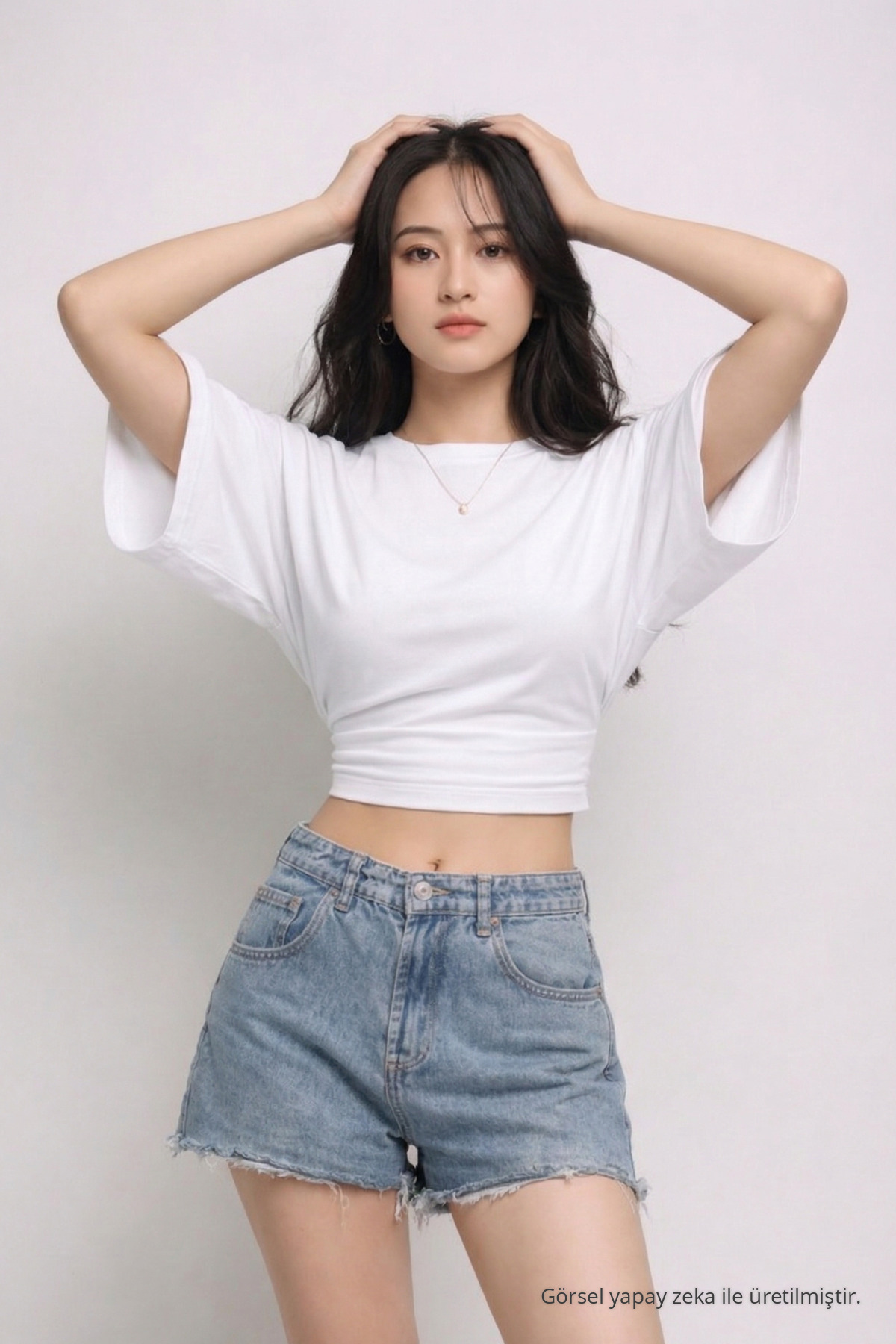 Kadın Yazlık Kısa Kollu Beyaz Crop Bluz 6
