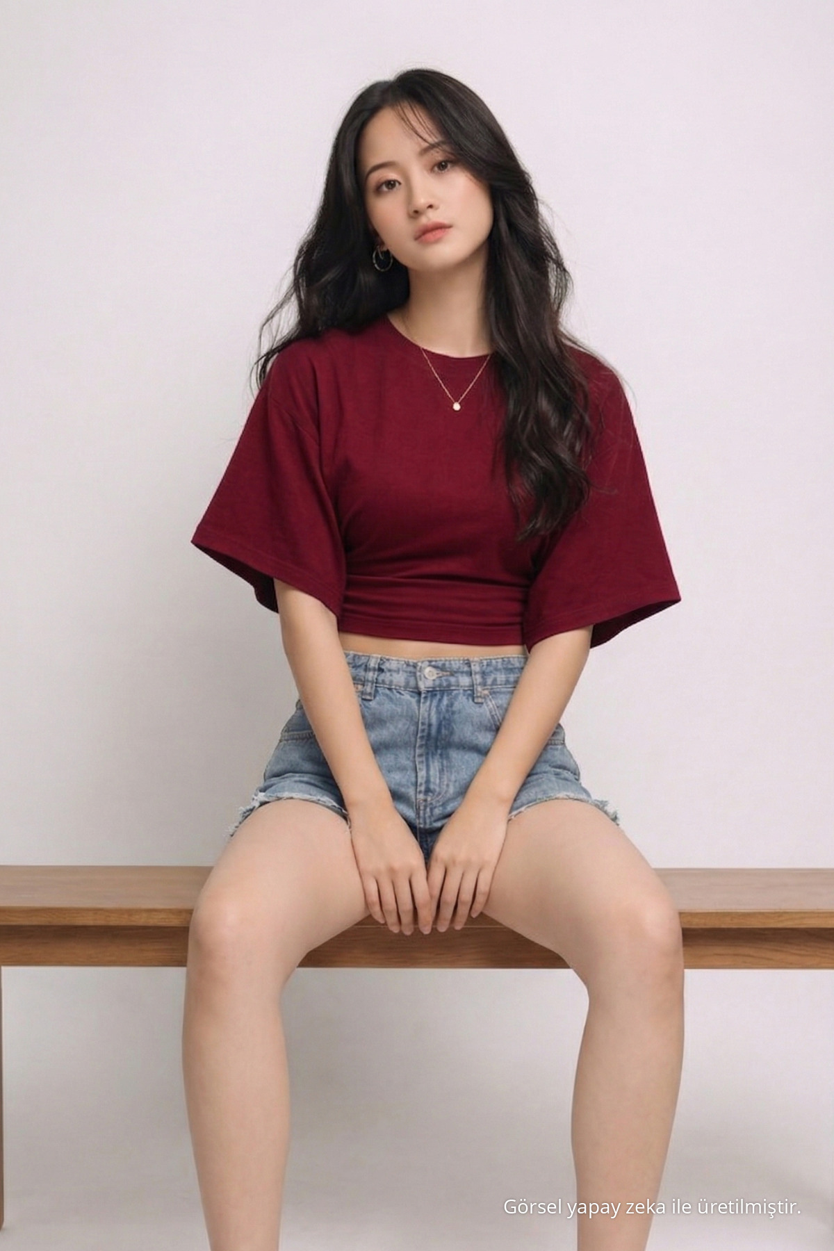 Kadın Yazlık Kısa Kollu Bordo Crop Bluz 6