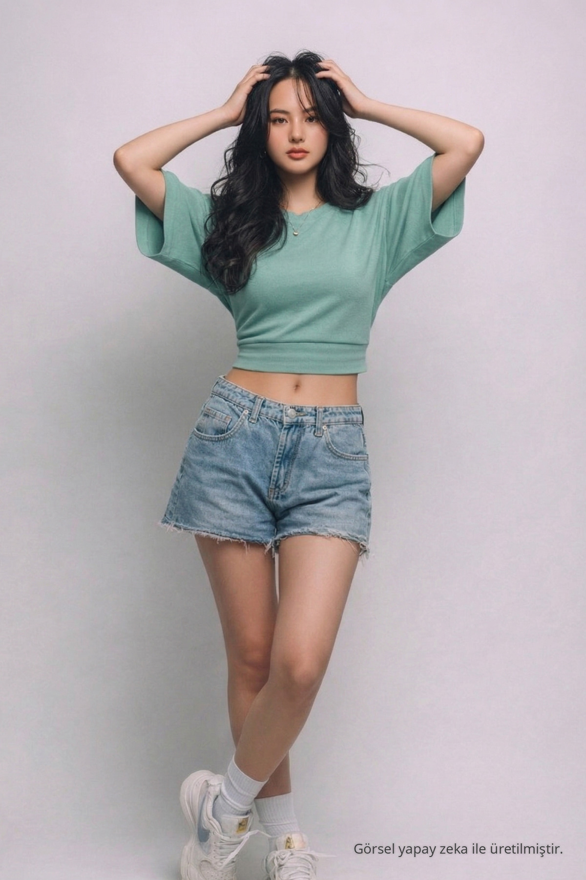 Kadın Yazlık Kısa Kollu Çağla Crop Bluz 5