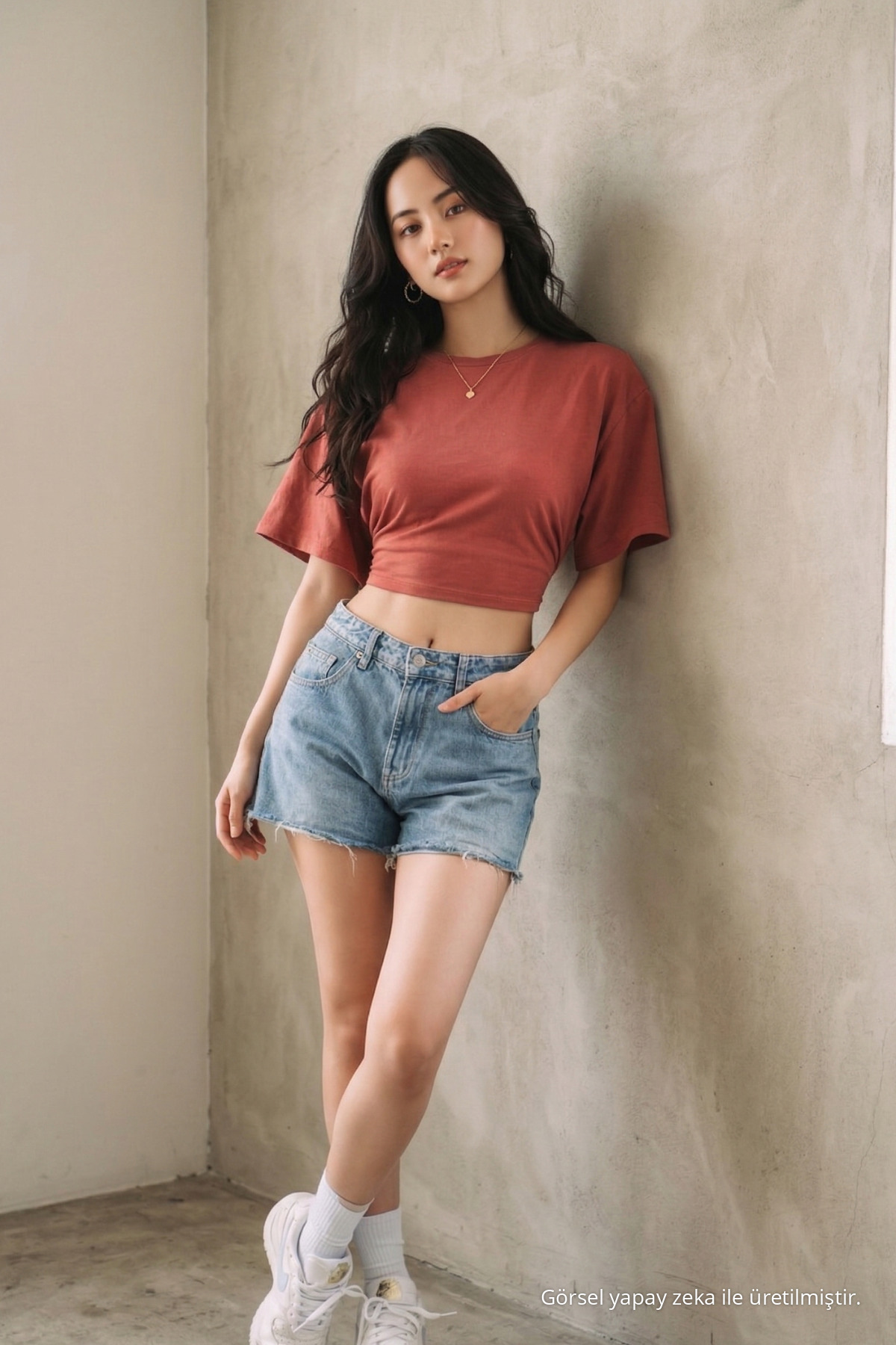 Kadın Yazlık Kısa Kollu Pudra Crop Bluz 3