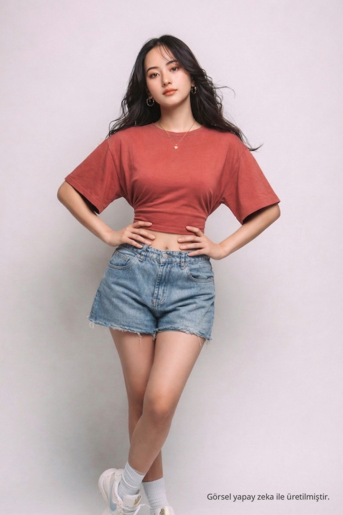 Kadın Yazlık Kısa Kollu Pudra Crop Bluz 4