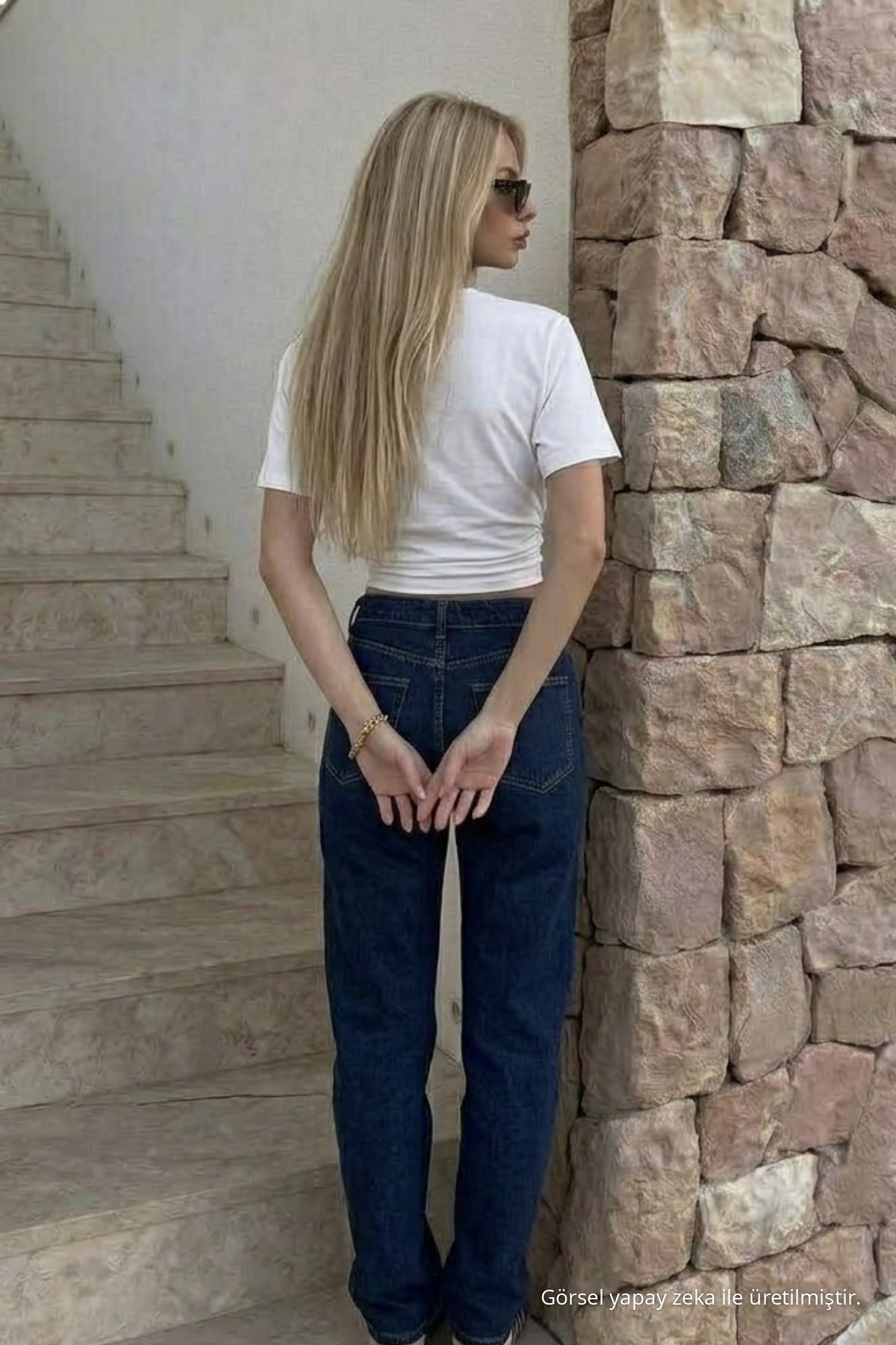 Kadın Vücuda Oturan Beyaz Crop Tişört 6