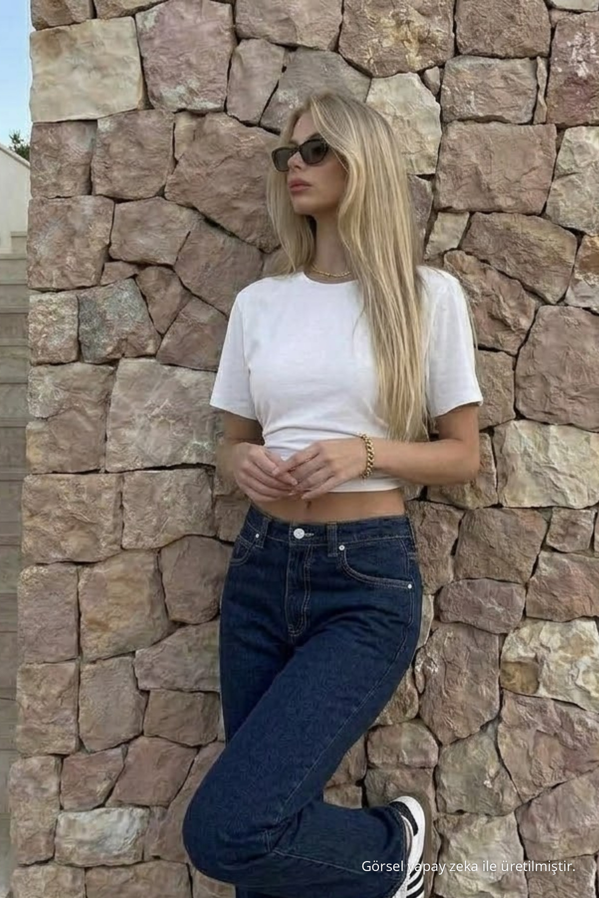 Kadın Vücuda Oturan Beyaz Crop Tişört 4